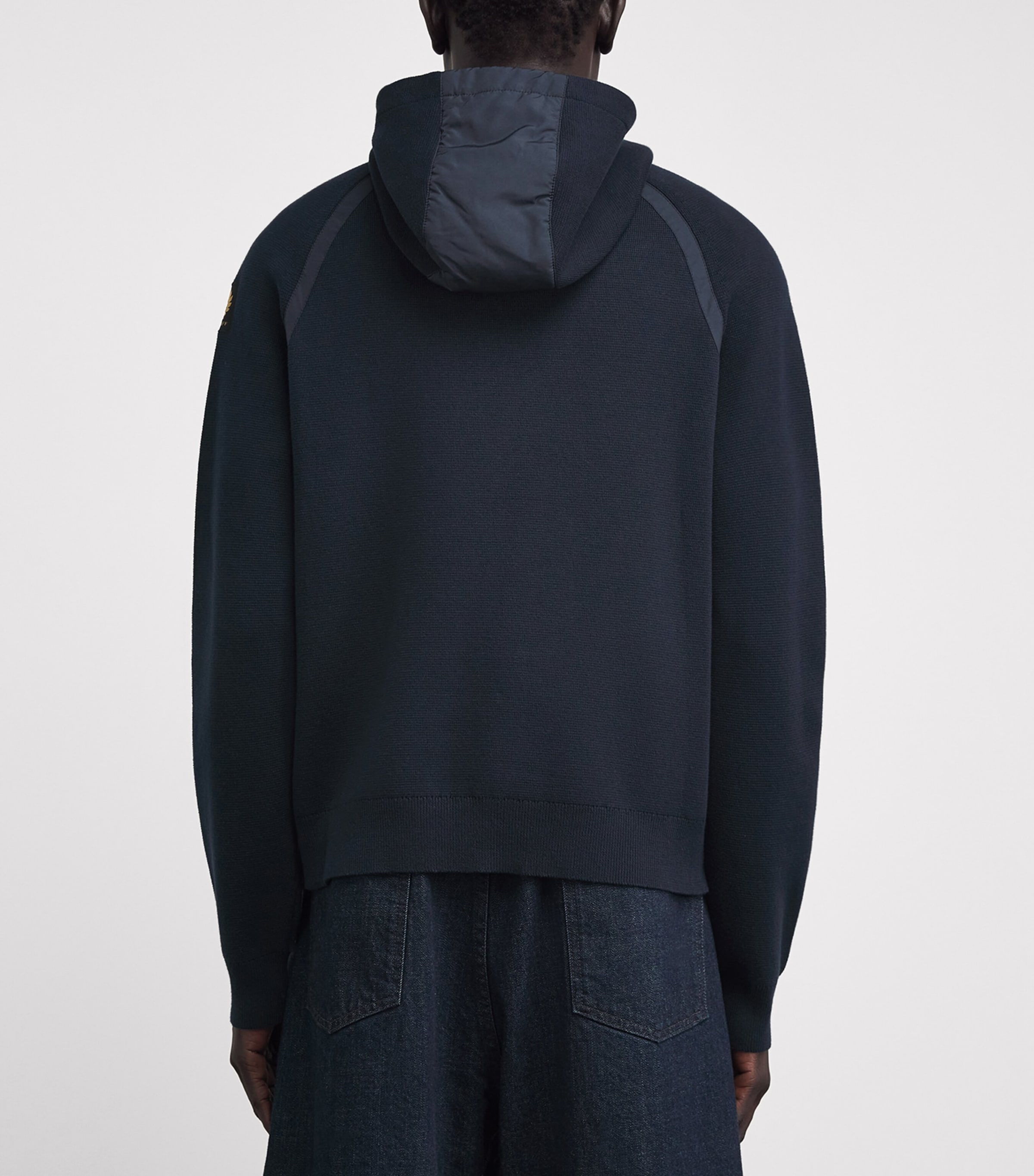Belstaff Mens Cotton Hooded Zip-Up Cardigan Dark Inkdkink Image 5