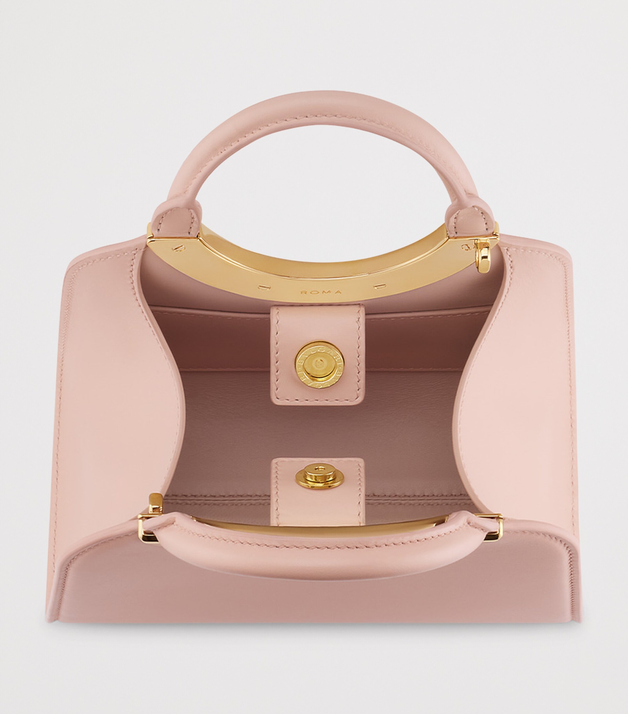 Mini Leather Roma Top-Handle Bag PINK Image 2