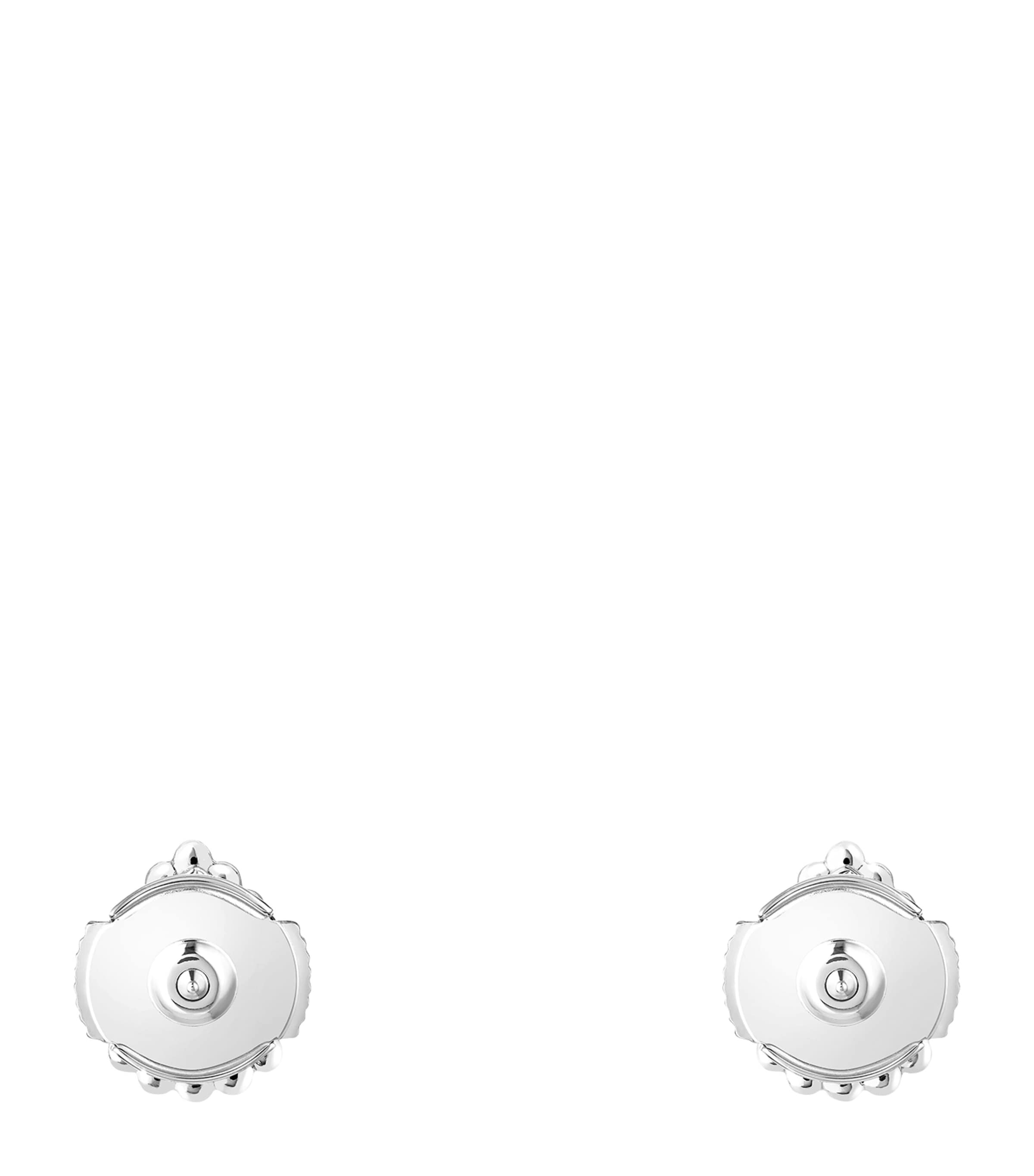 Extra Small White Gold and Diamond Serpent Bohème Motif Earrings WHITE Image 4