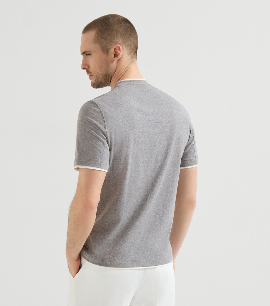 Brunello Cucinelli Mens Cotton Faux-Layered T-Shirt Image 5