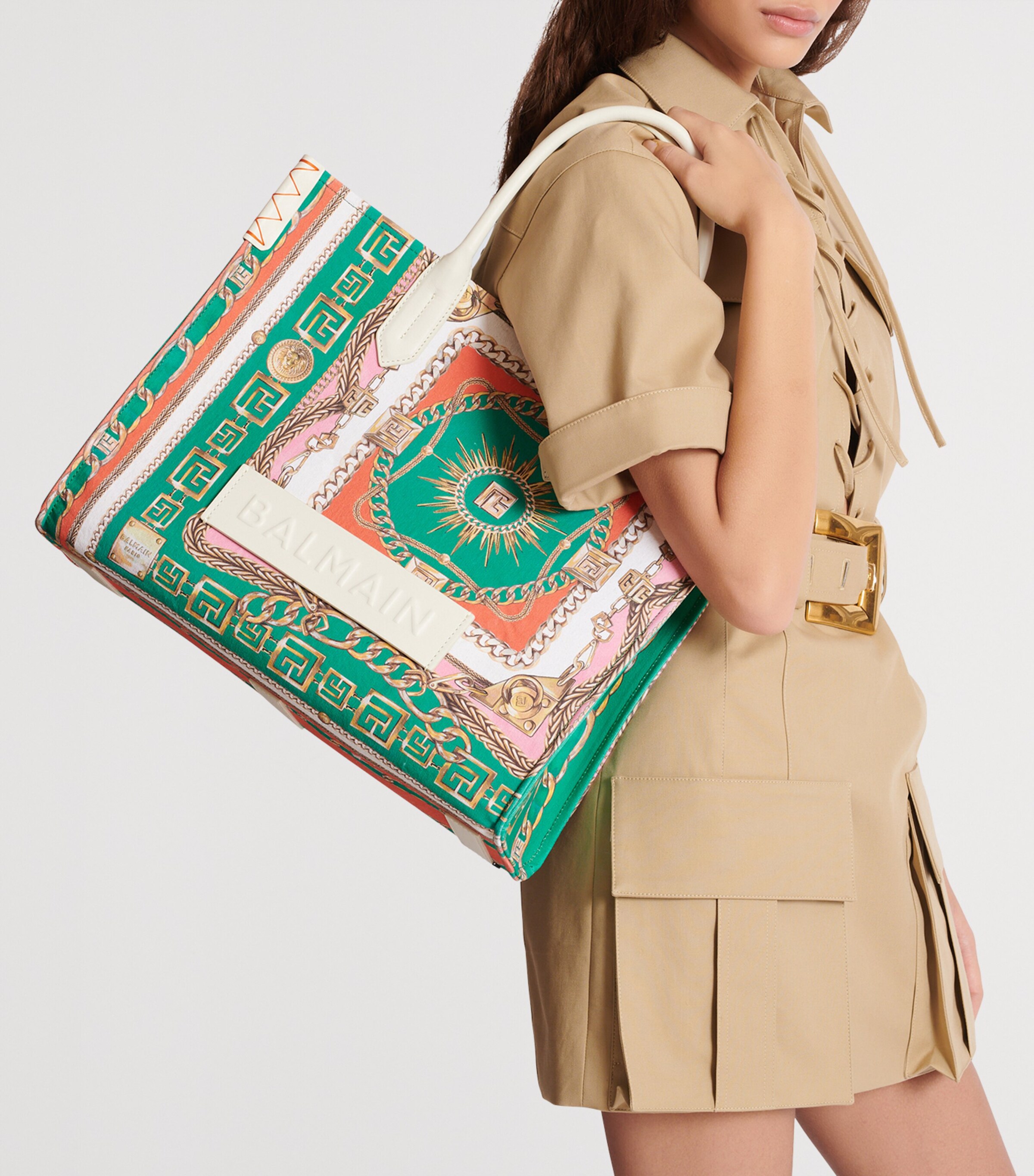 Balmain Medium B-Army Tote Bag | Harrods US