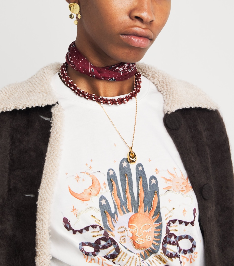 Gold-Plated Beaded Rodeo Necklace DEEP BURGUNDY Image 2