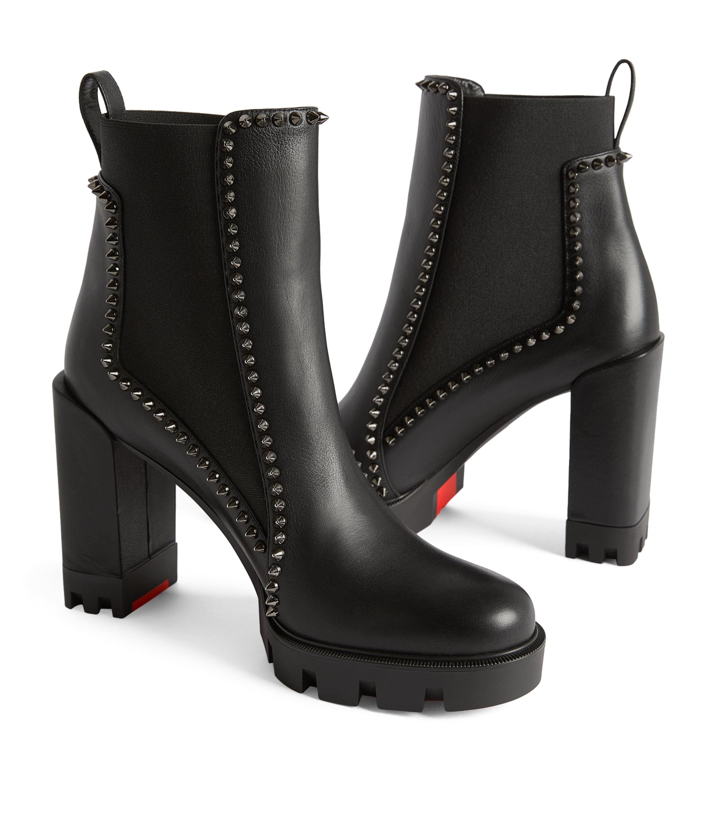 Christian Louboutin Out Line Spike Lug Leather Ankle Boots 100 Harrods UK