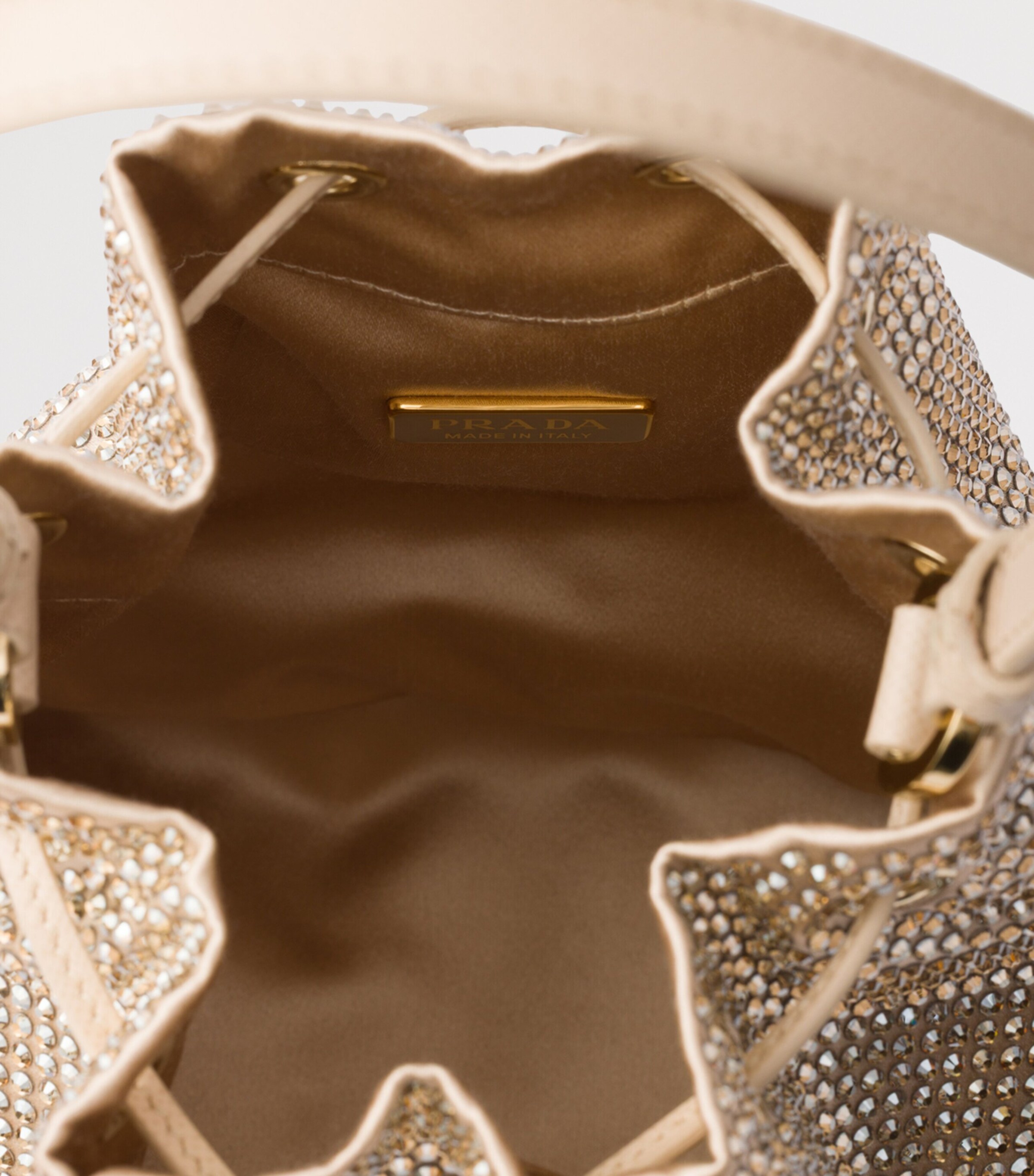 Prada Mini Satin Crystal-Studded Pouch Image 4