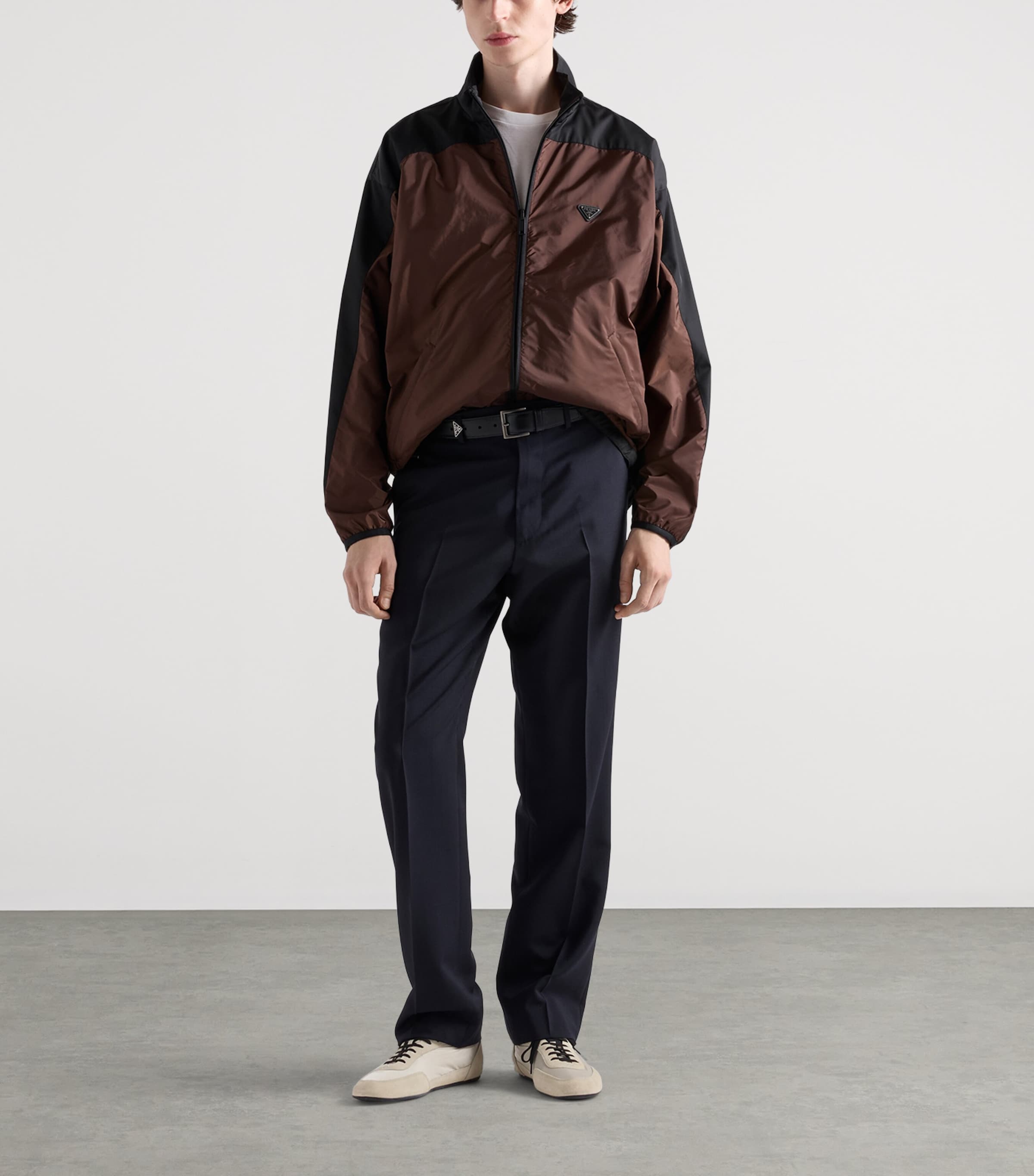 Prada Mens Wool-Mohair Trousers Blue Image 2