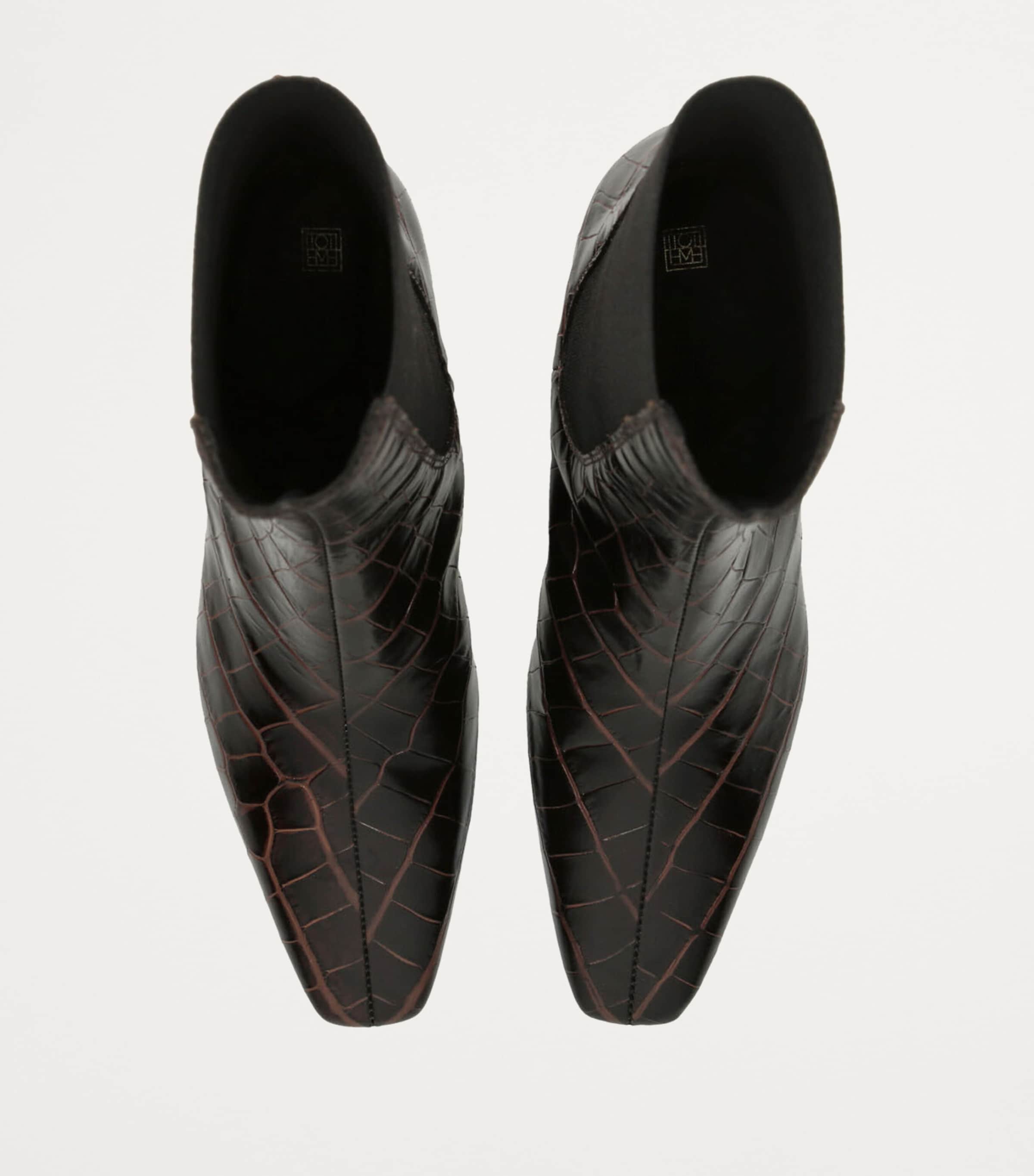 Leather The Midi Heel Boots 50 DARK BROWN Image 4