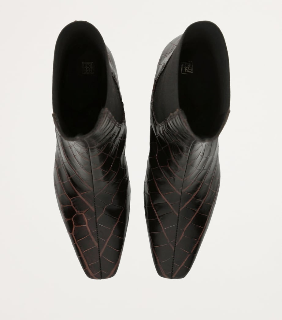 Leather The Midi Heel Boots 50 DARK BROWN Image 4