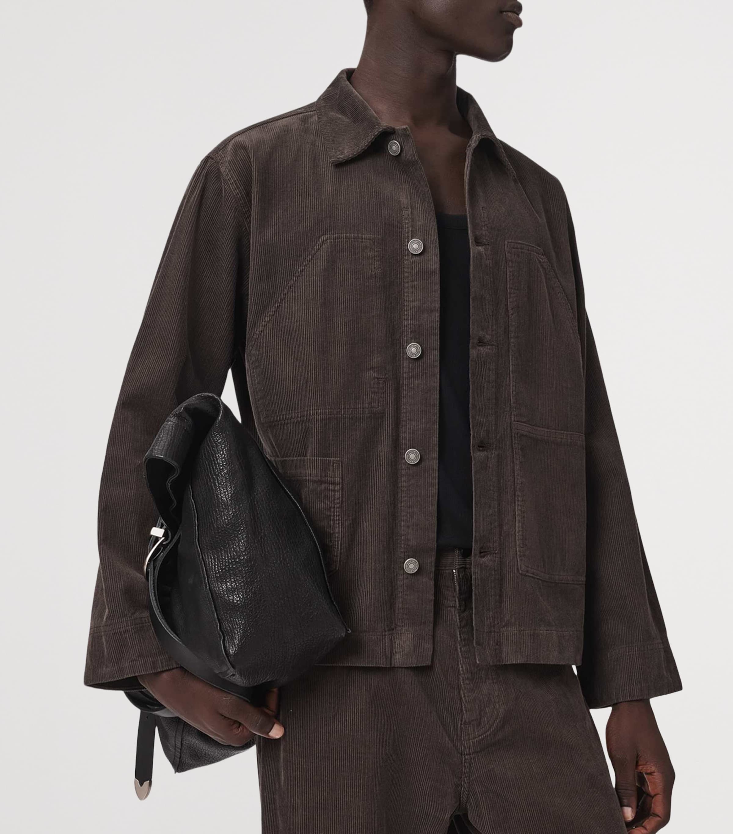AllSaints Mens Mukesh Corduroy Jacket Dark Brown Image 5