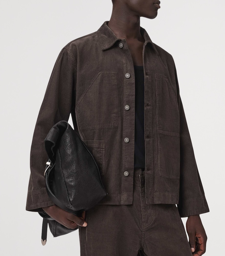 AllSaints Mens Mukesh Corduroy Jacket Dark Brown Image 5