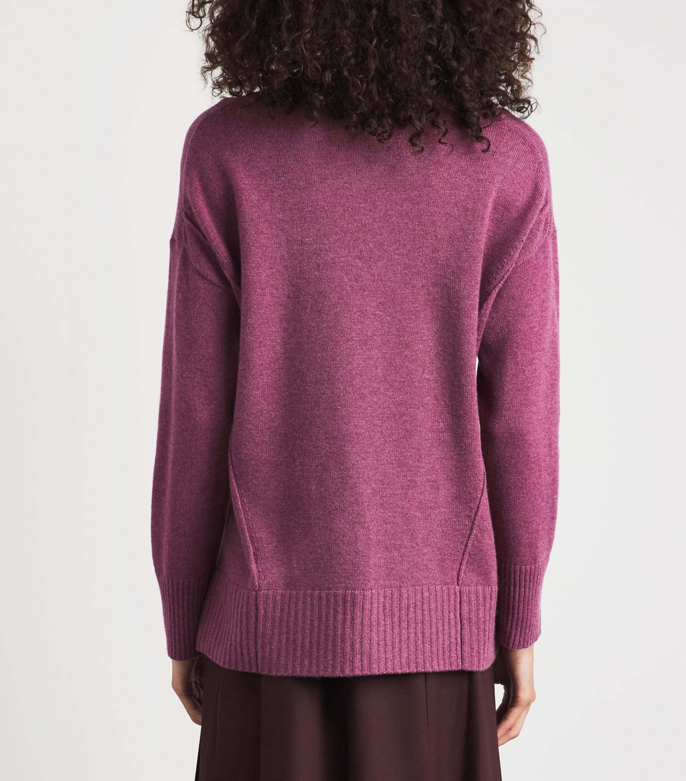 Lafayette 148 Womens Cashmere Funnel-Neck Sweater Mulberry Melange Image 5