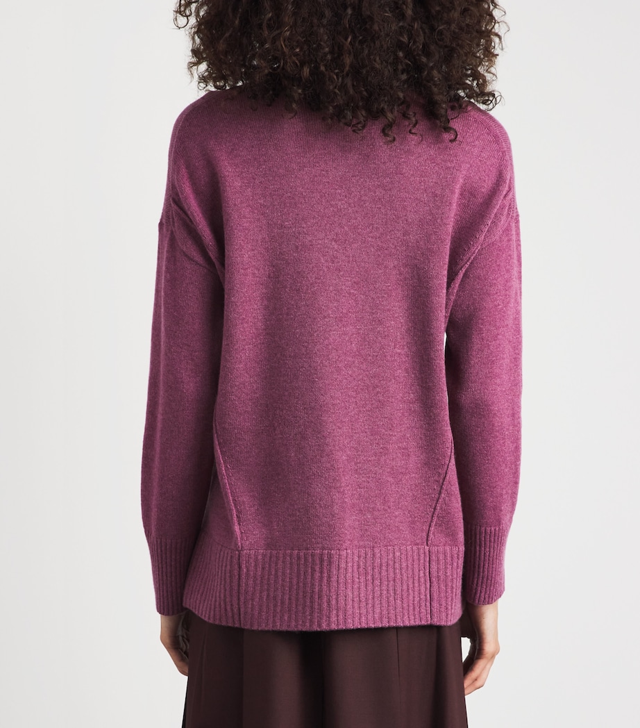 Lafayette 148 Womens Cashmere Funnel-Neck Sweater Mulberry Melange Image 5
