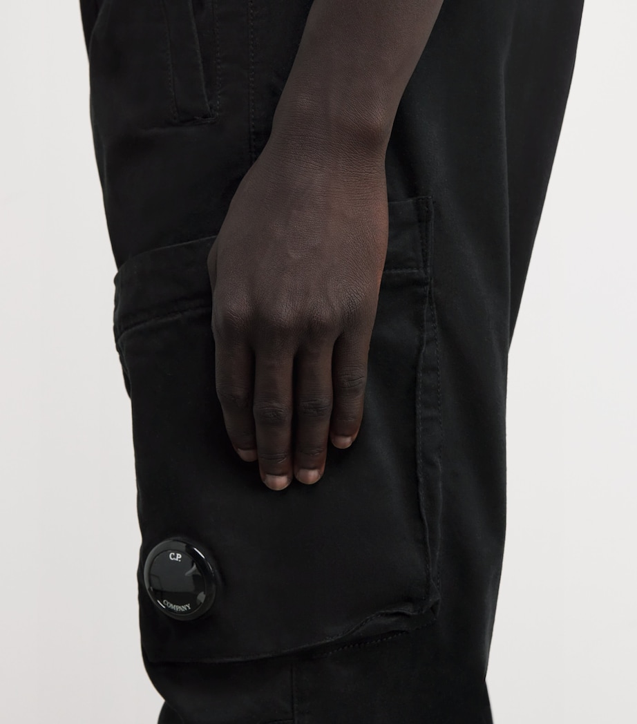 Stretch-Cotton Cargo Trousers 999 BLACK Image 6