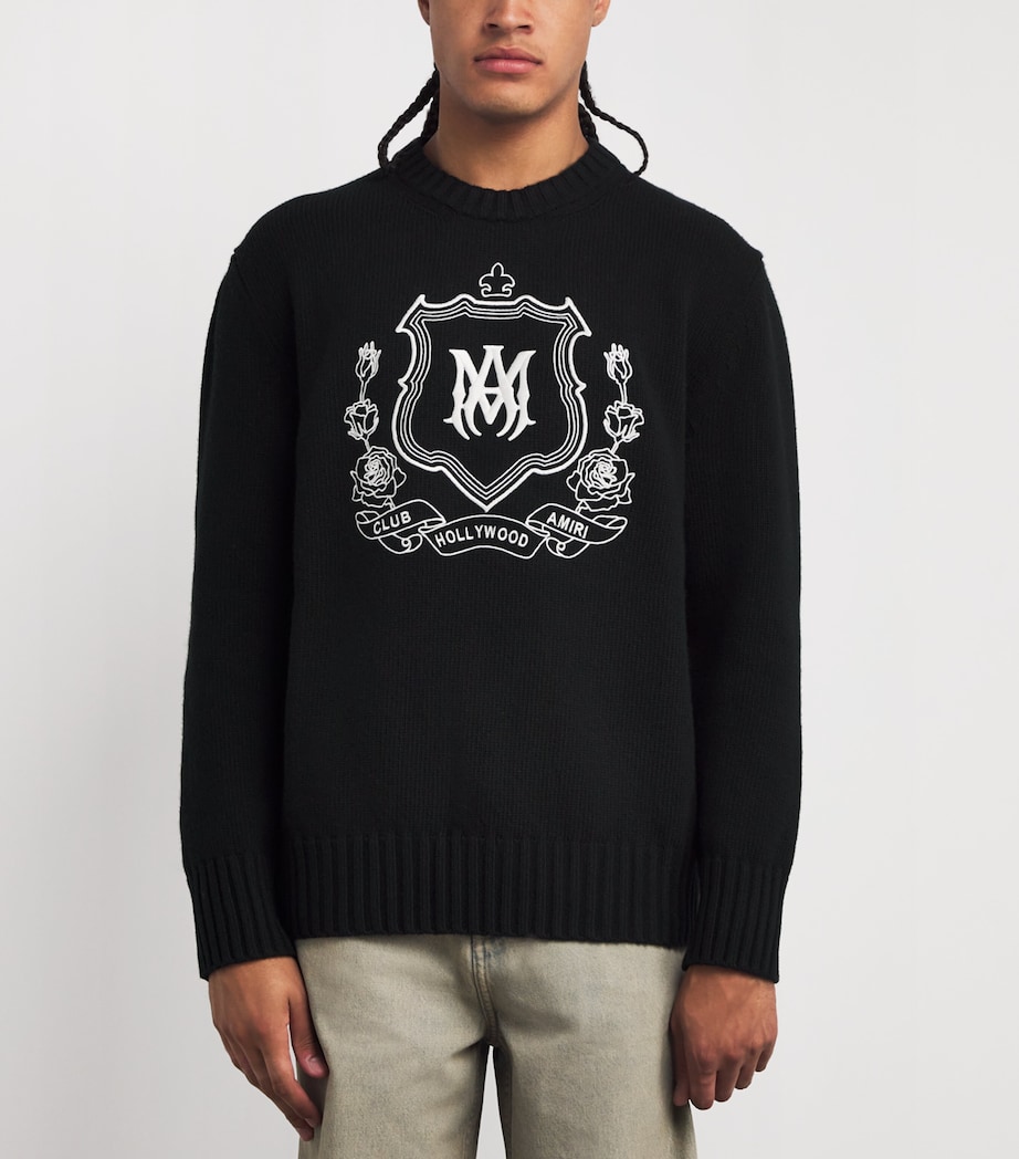 Wool Crest Logo Sweater BLACK Image 3