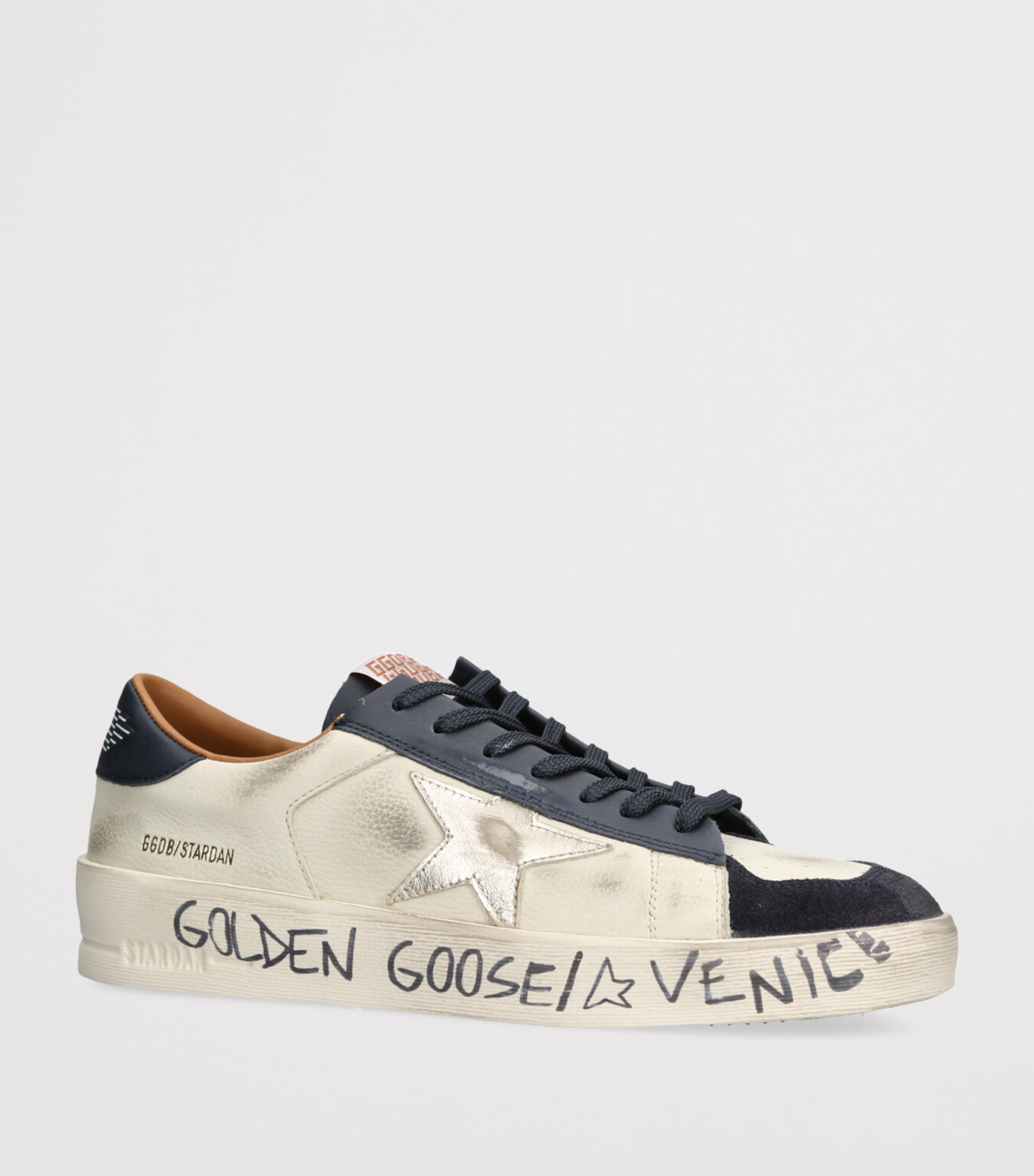 Golden Goose Leather Graffiti Stardan Sneakers White/navy Image 3
