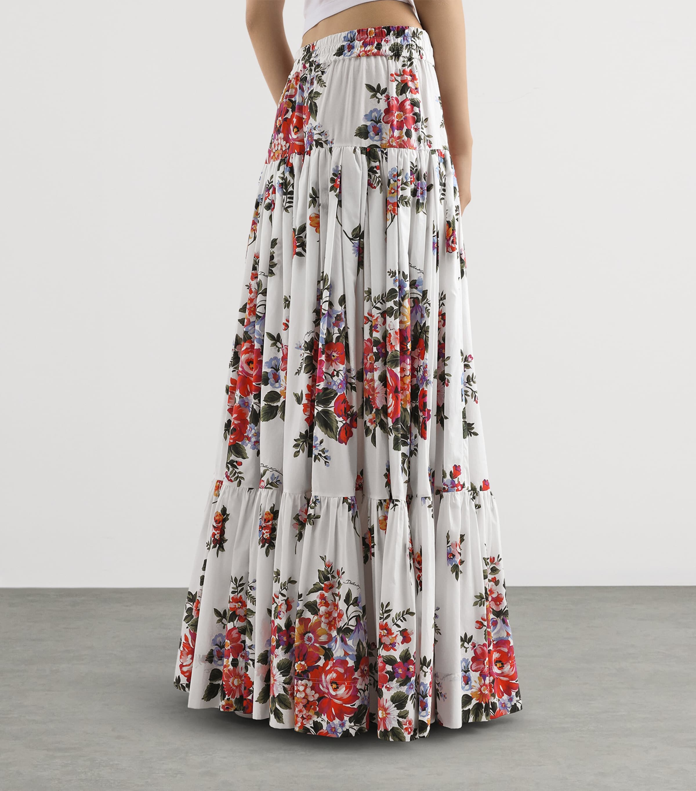 Dolce&Gabbana Womens Cotton Floral Print Maxi Skirt Mazz Image 5