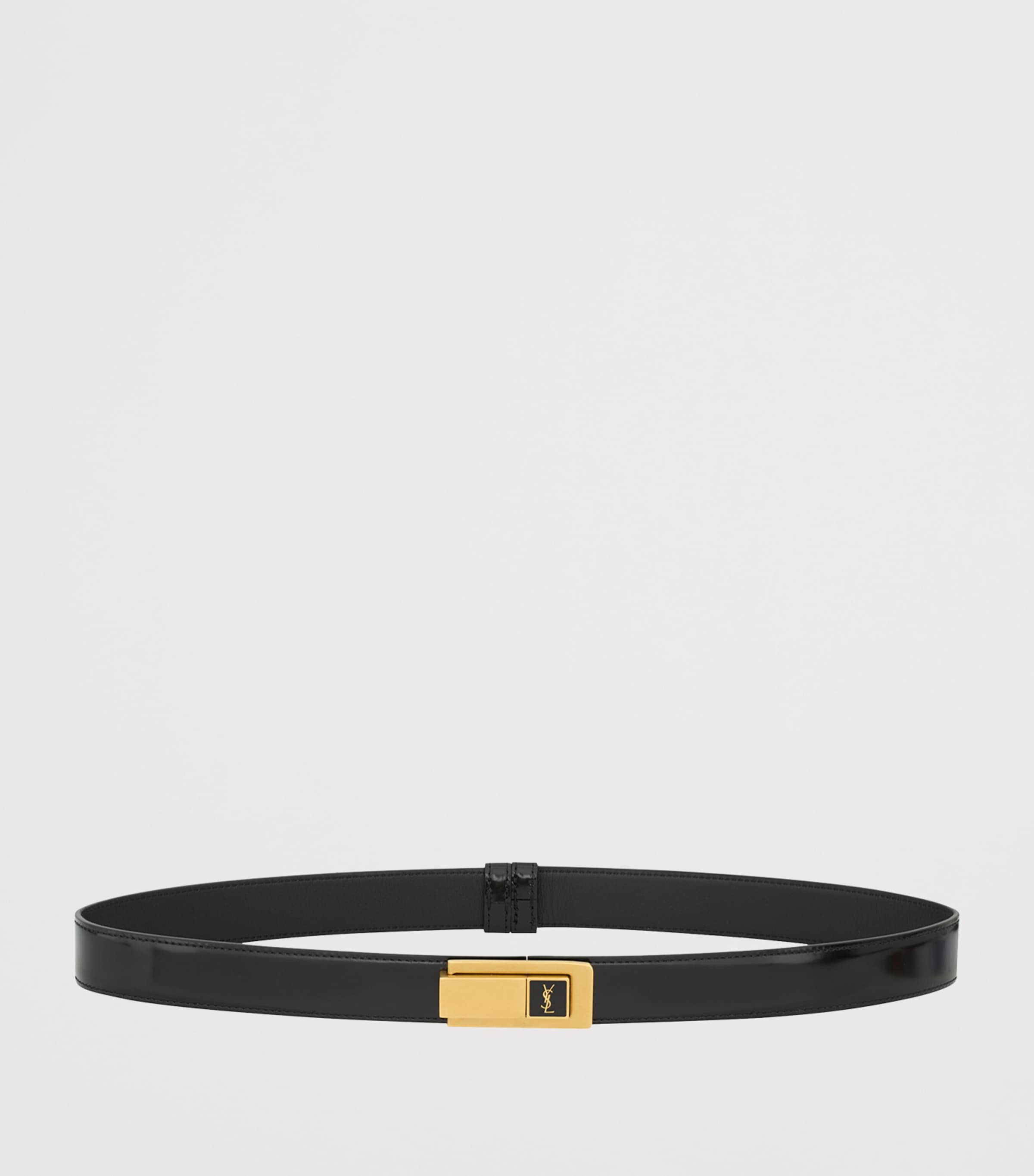 Saint Laurent Leather Cassandre Charniere Belt Image 2