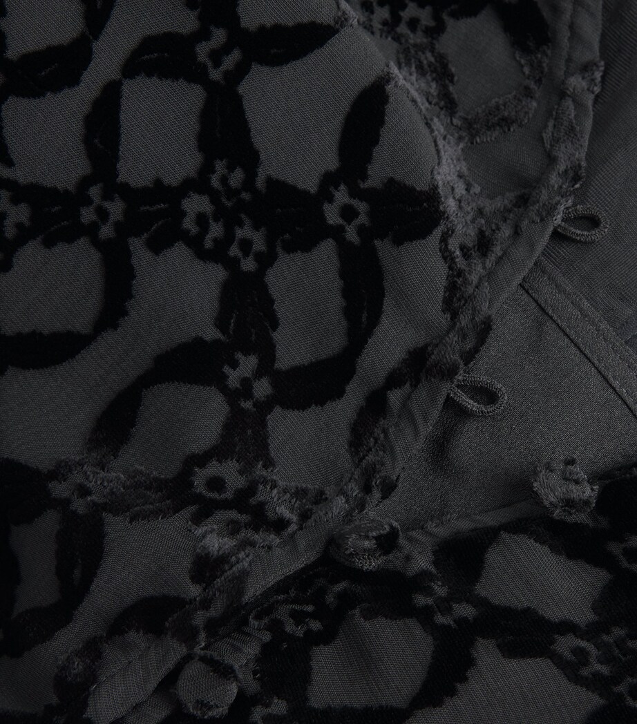 Velvet Jacquard Amaya Blouse BLACK Image 5