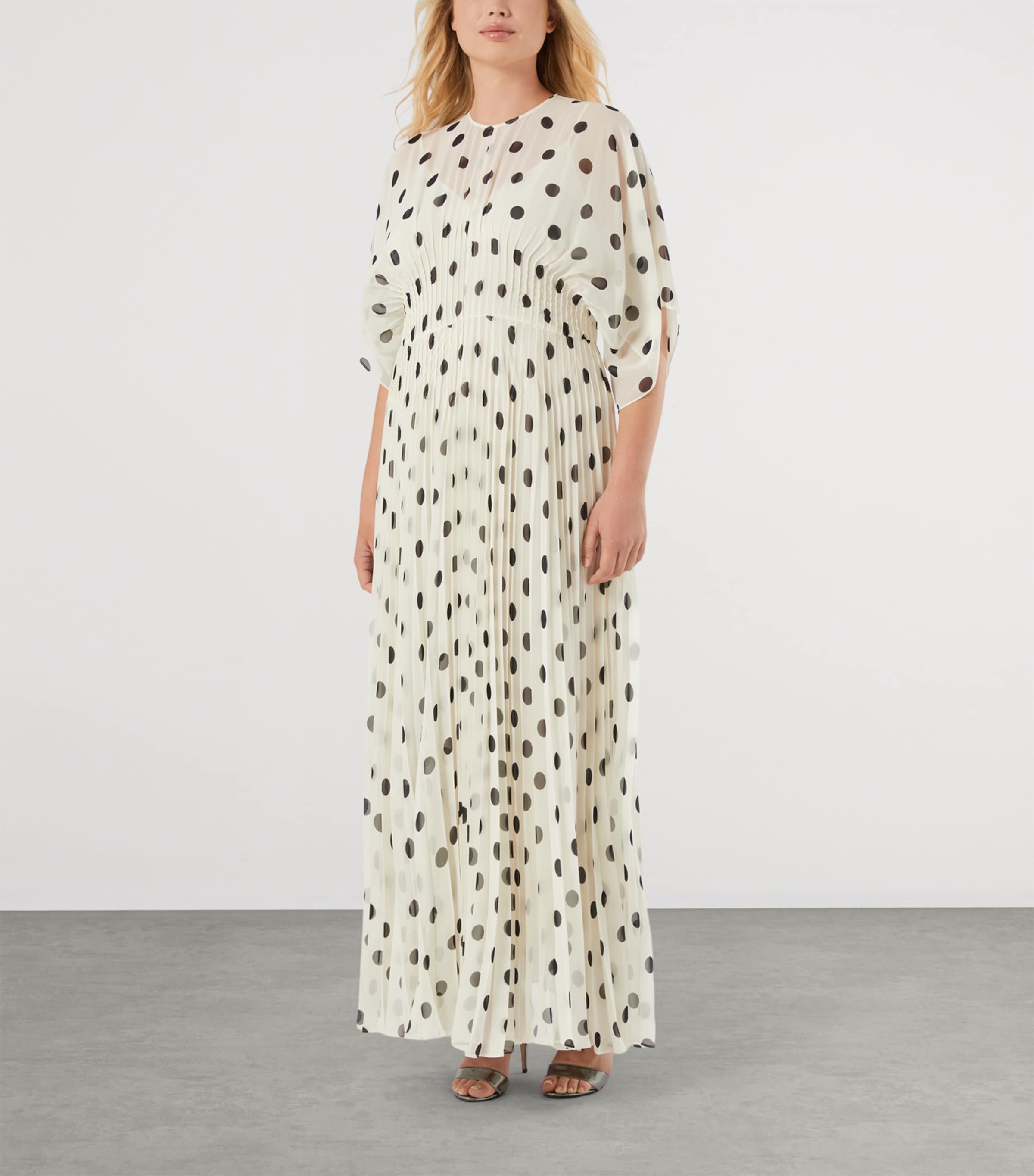 Marina Rinaldi Womens Polka Dot Midi Dress Ivory Image 2