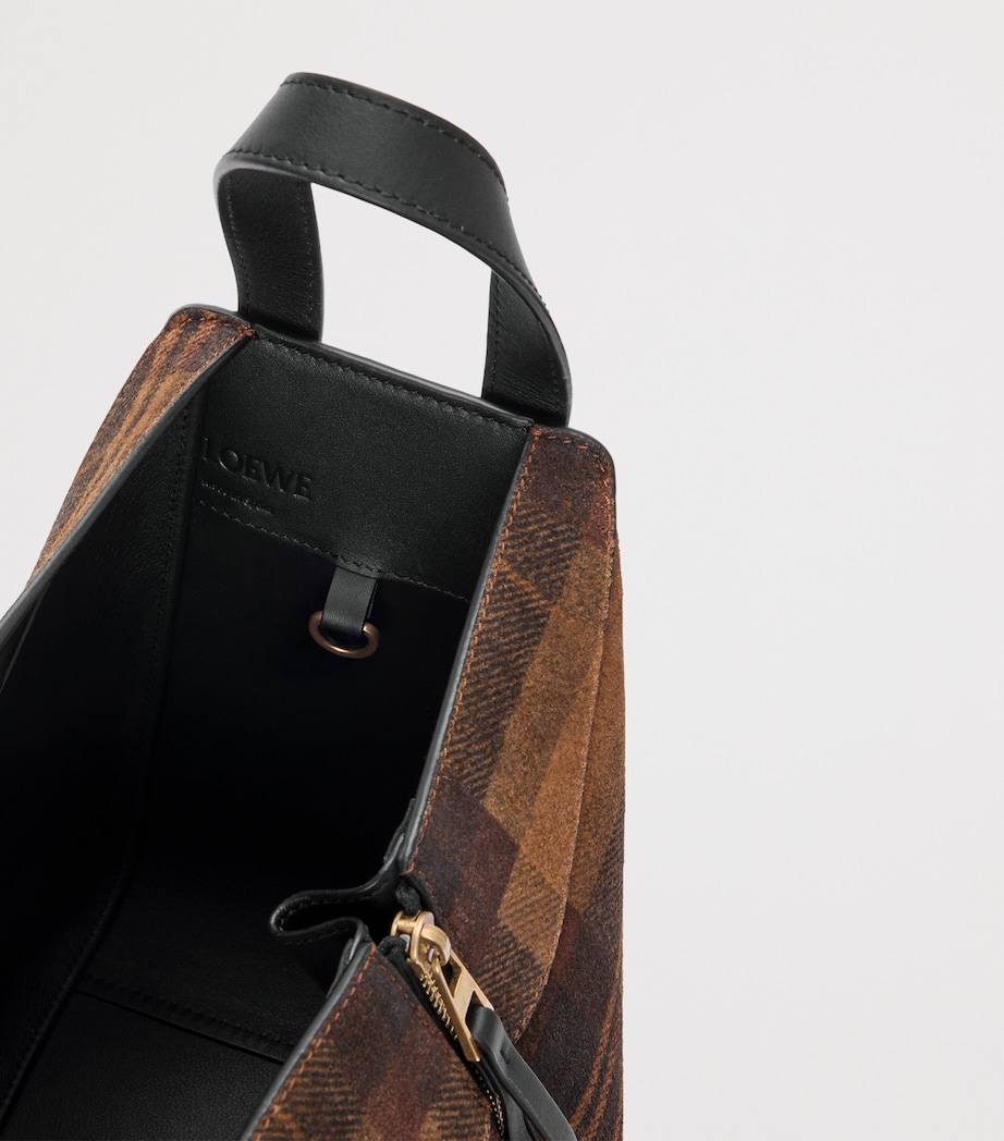 Compact Tartan Hammock Top-Handle Bag TAN BLACK Image 7