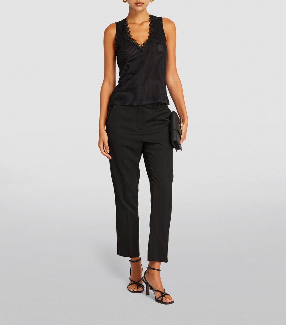 ME+EM Womens Wool-Blend Tuxedo Trousers Black Image 2