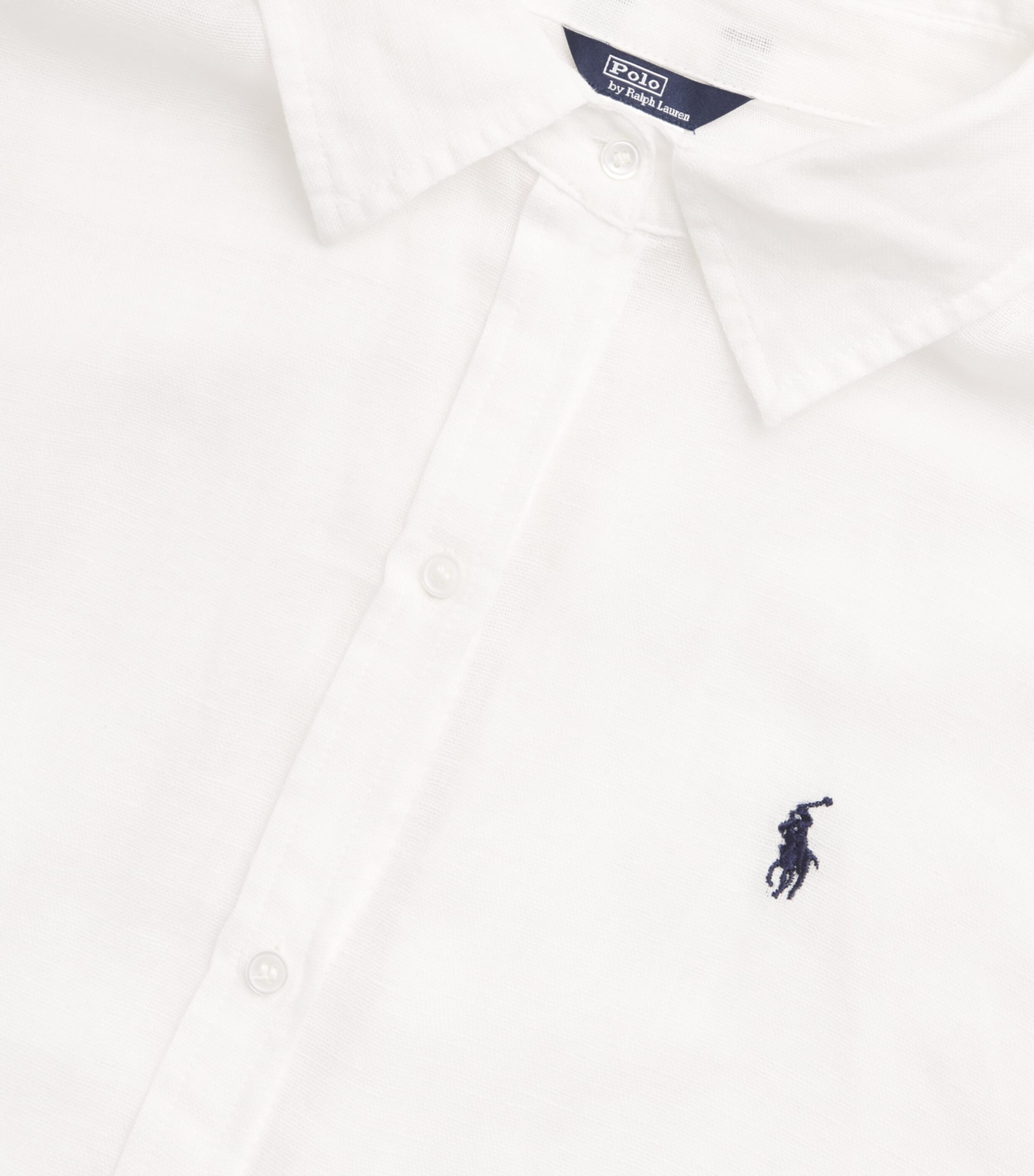 Polo Ralph Lauren Womens Organic Cotton-Linen Boyfriend Shirt White Image 6