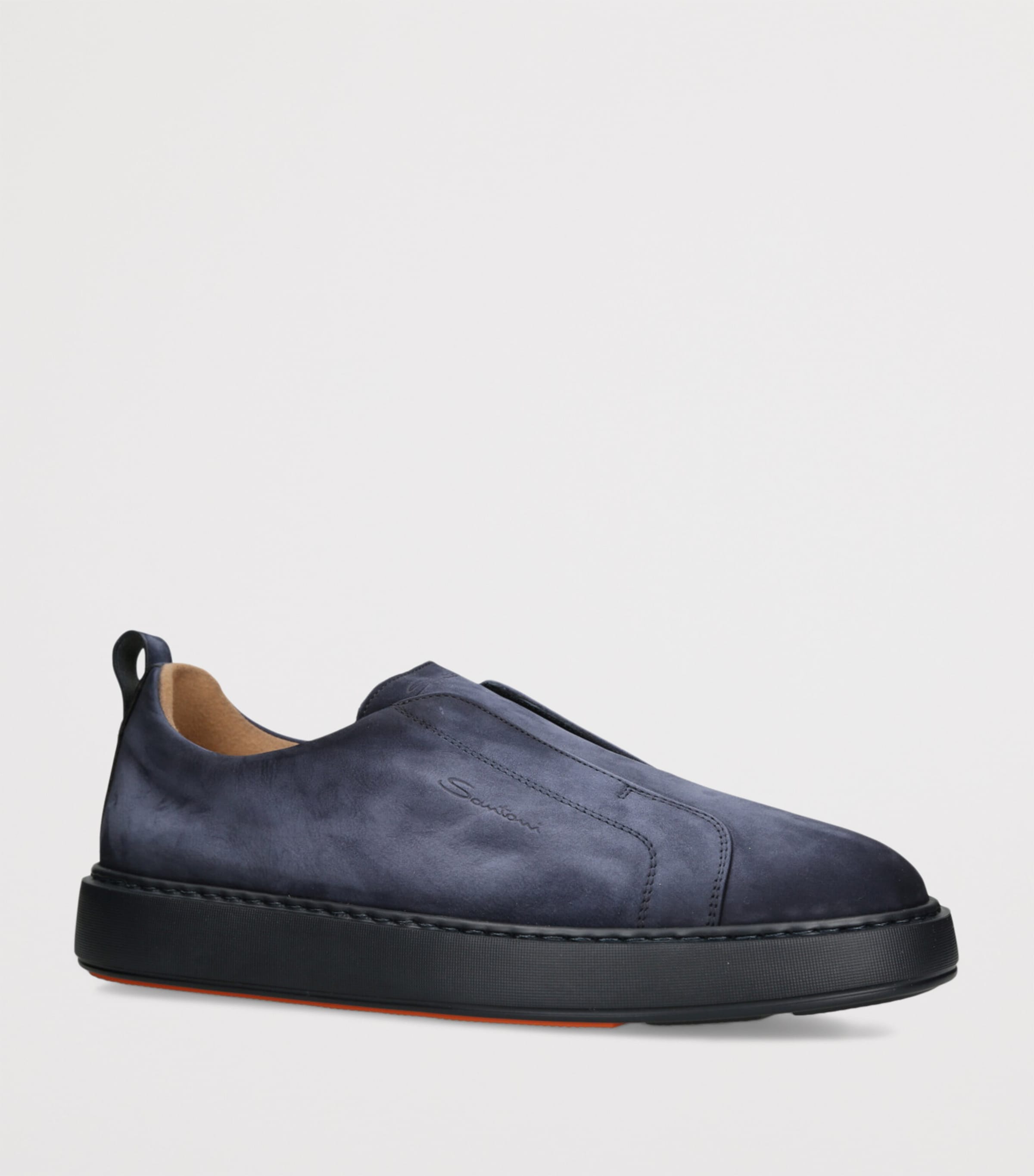Santoni Suede Victory Sneakers Navy Image 3
