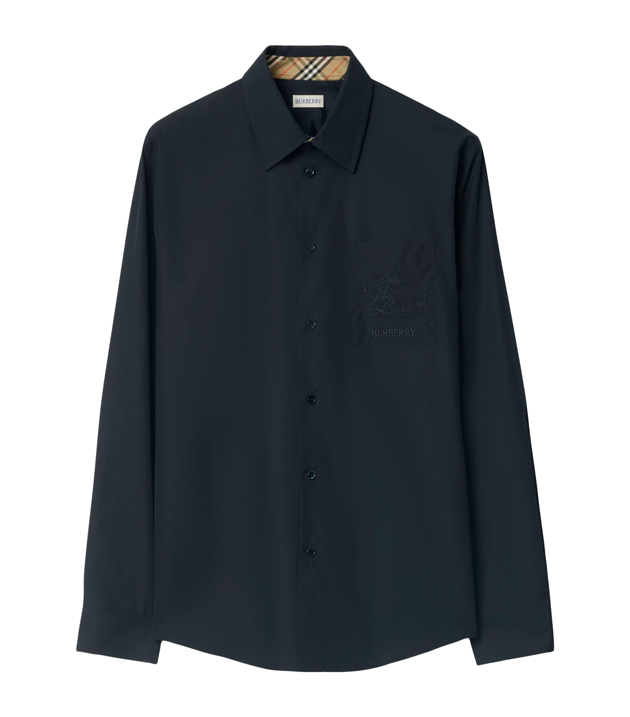 Cotton Poplin Logo Shirt NAVY Image 1