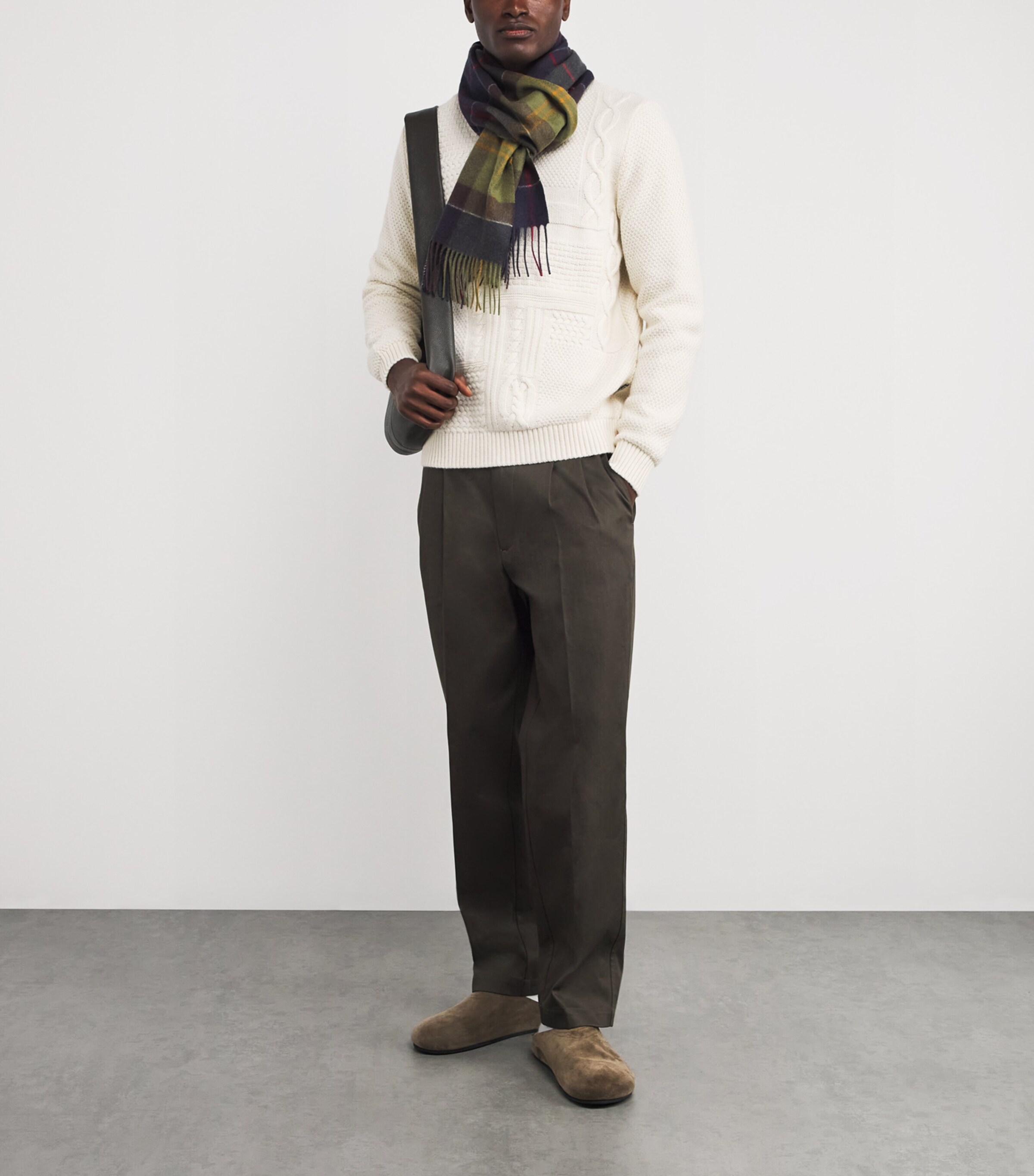 Barbour Mens Cashmere Tartan Scarf Classic Image 2