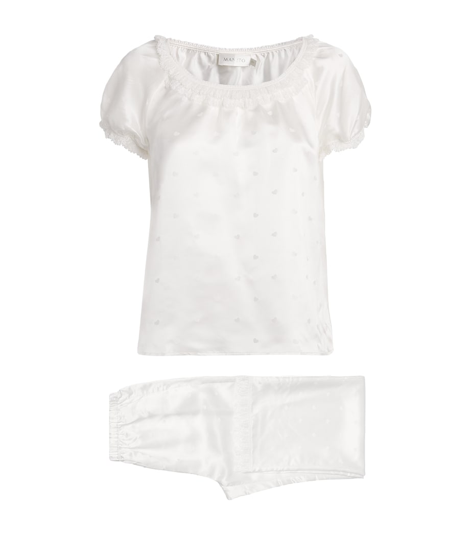 MANITO Womens Silk Sweetie Pyjama Set White Image 1