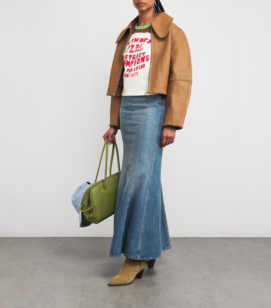 Cotton The Grab Bag Cropped T-Shirt GIRLS SWIMMING Image 2