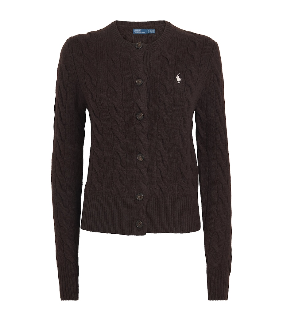 Wool-Cashmere Cable-Knit Cardigan WALNUT BROWN MELANGE Image 1