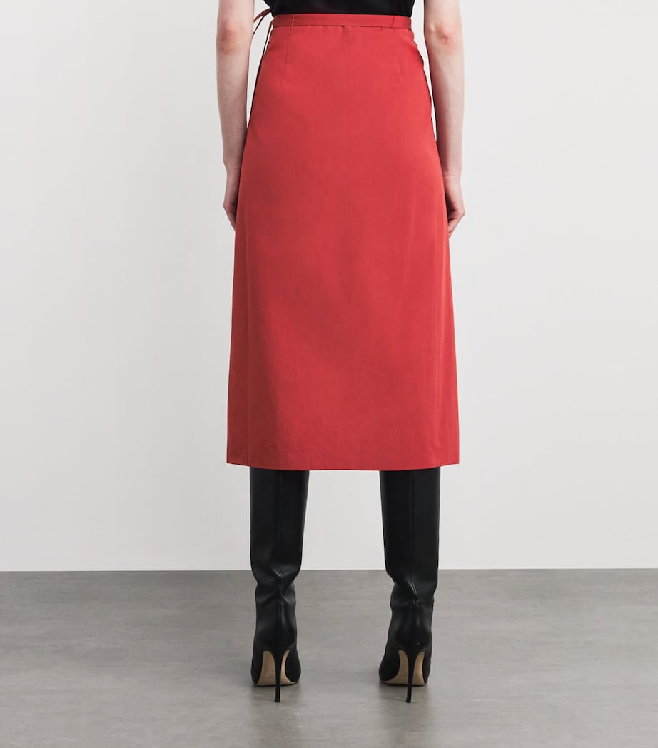 Wrap Midi Skirt 627BKR-BRICK ROSE Image 4