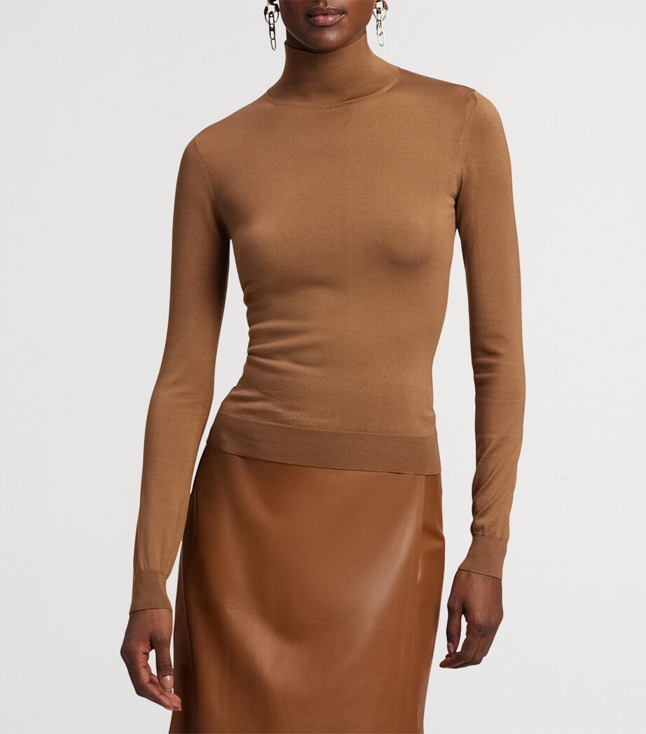 Silk-Blend Rollneck Sweater LIGHT TOFFEE Image 9