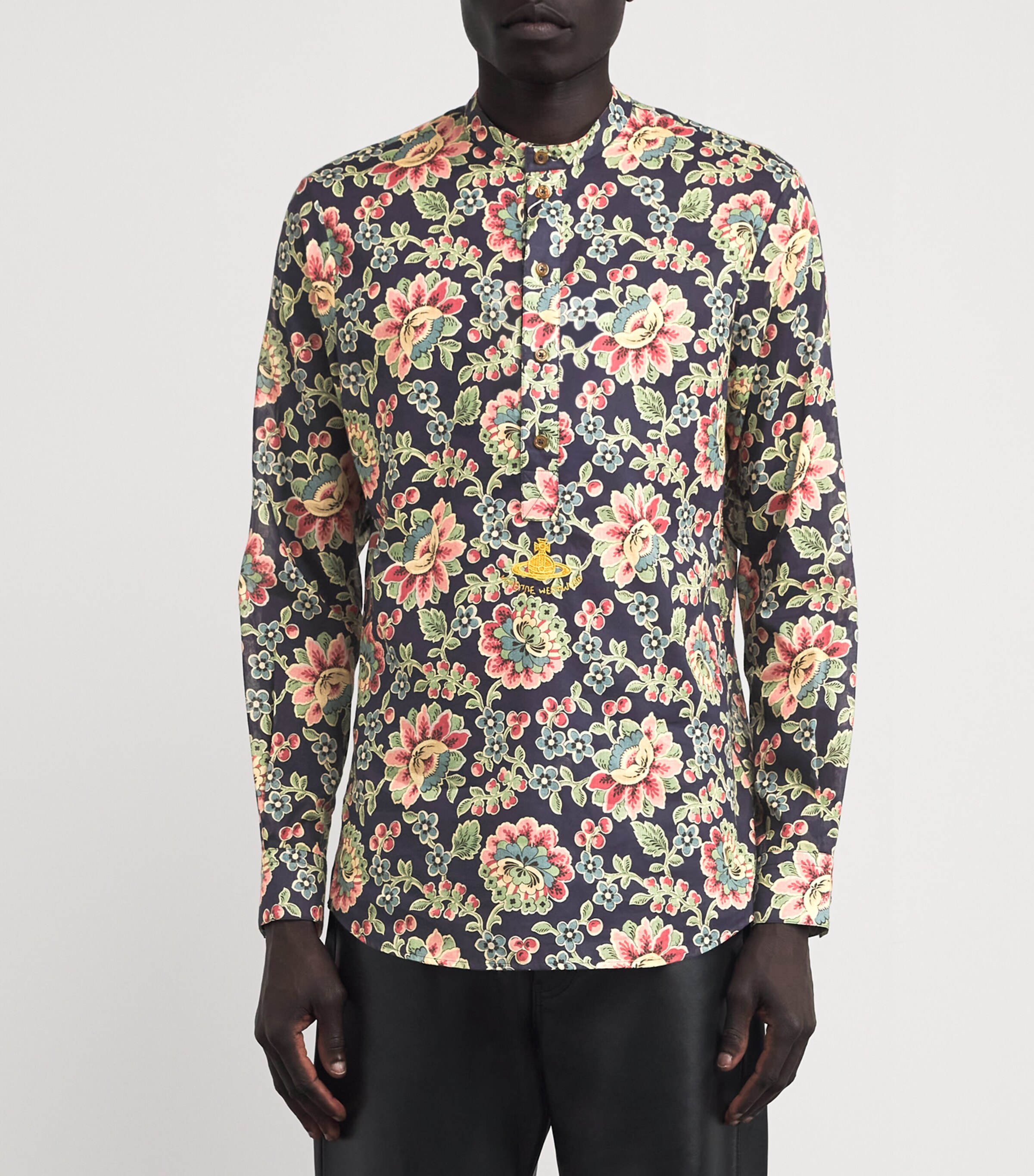 Vivienne Westwood Mens Floral Mandarin Shirt Flowers Image 3