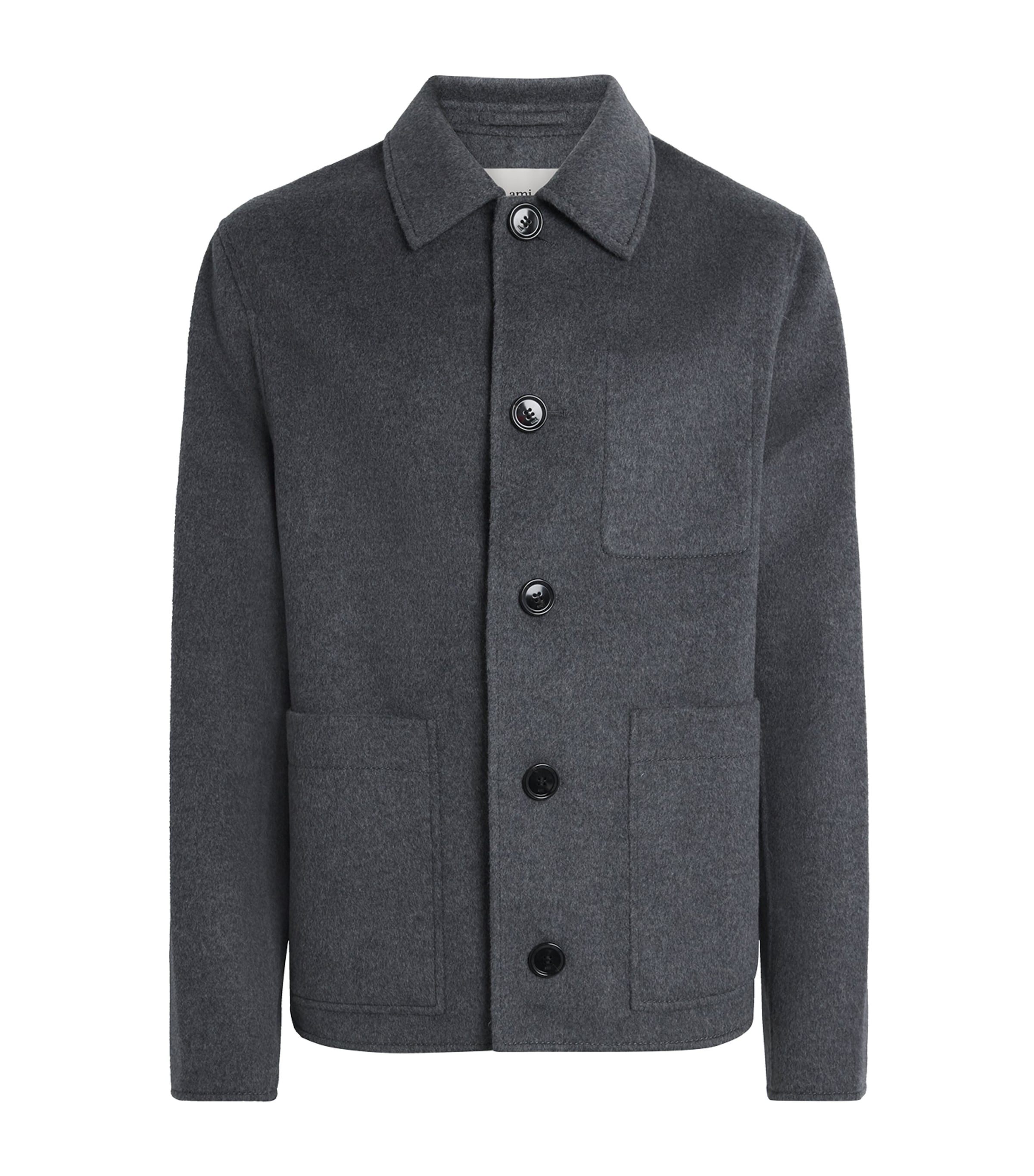 Ami Alexandre Mattiussi Grey Jacket With Classic Lapels And Button Closure In Wool Man In Black