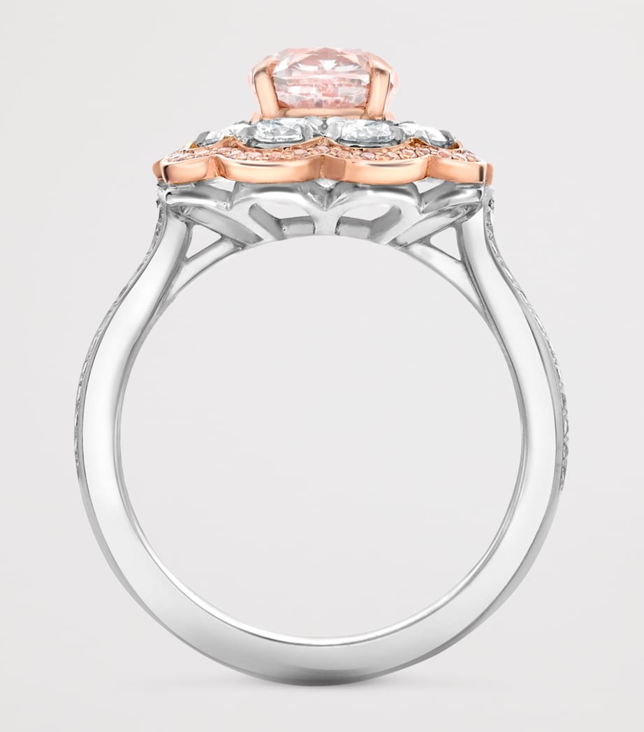 Platinum, Rose Gold and Diamond Ring SILVER Image 4