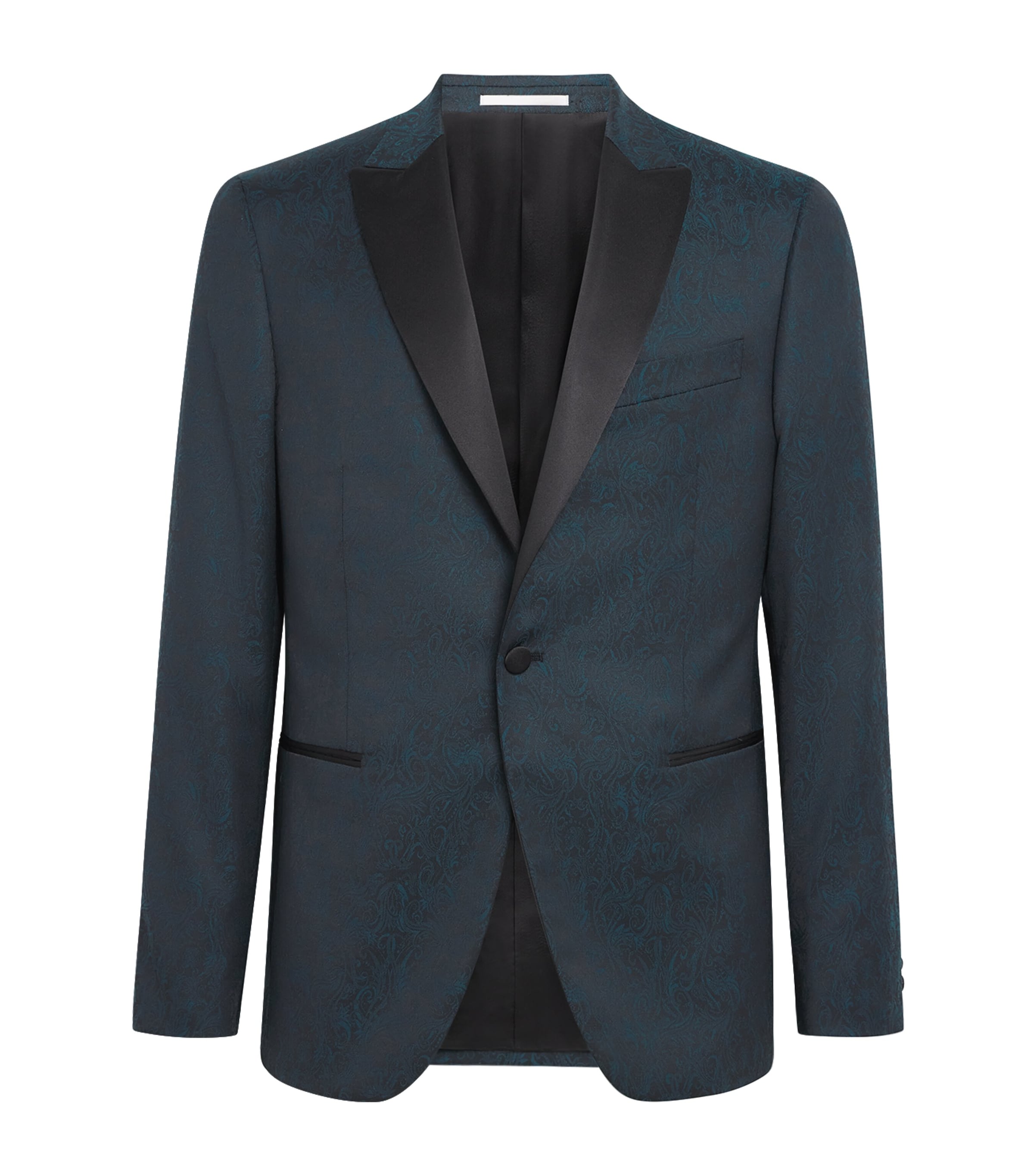 Floral Jacquard Dinner Jacket 15 TEAL BLUE Image 1