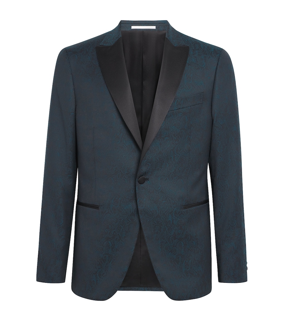 Floral Jacquard Dinner Jacket 15 TEAL BLUE Image 1