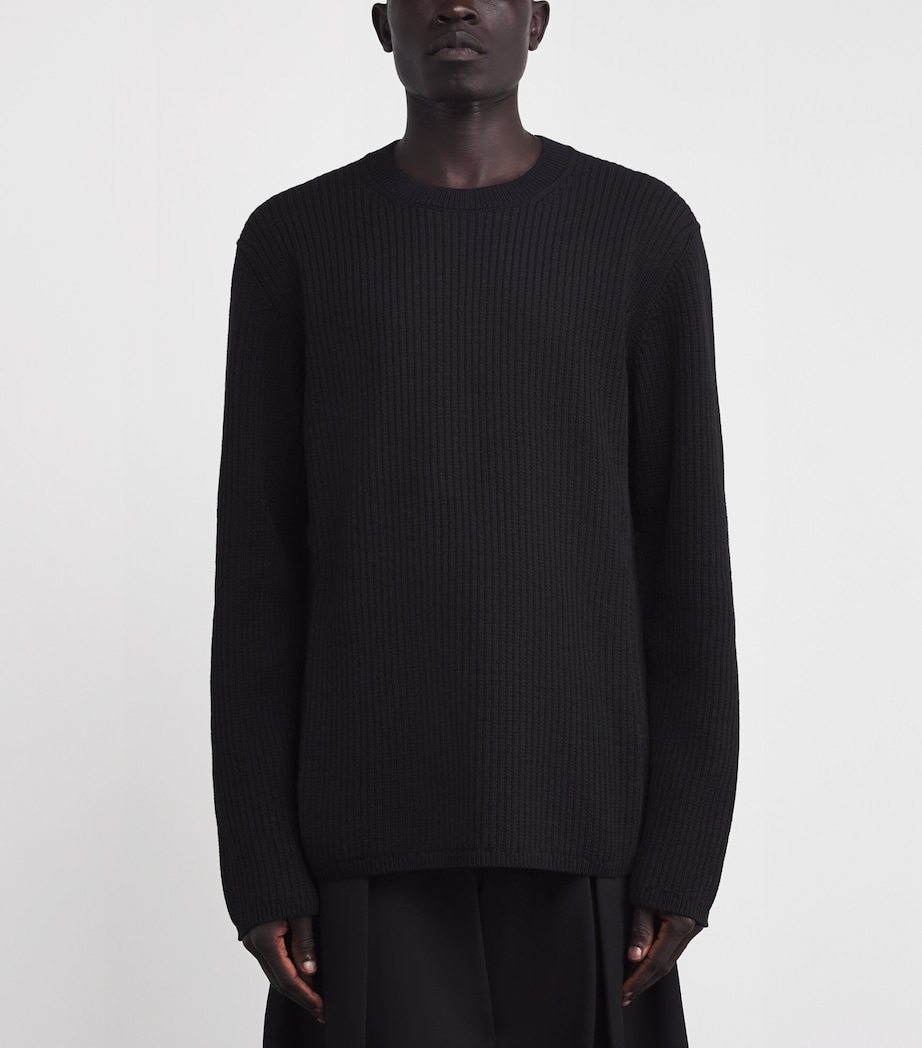 Textured Knit Sweater BLACK Image 3