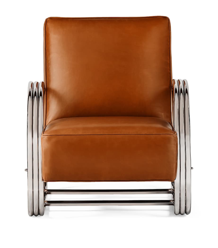 Stainless Steel and Leather Hudson Street Lounge Chair STAINLESS STEEL Image 1
