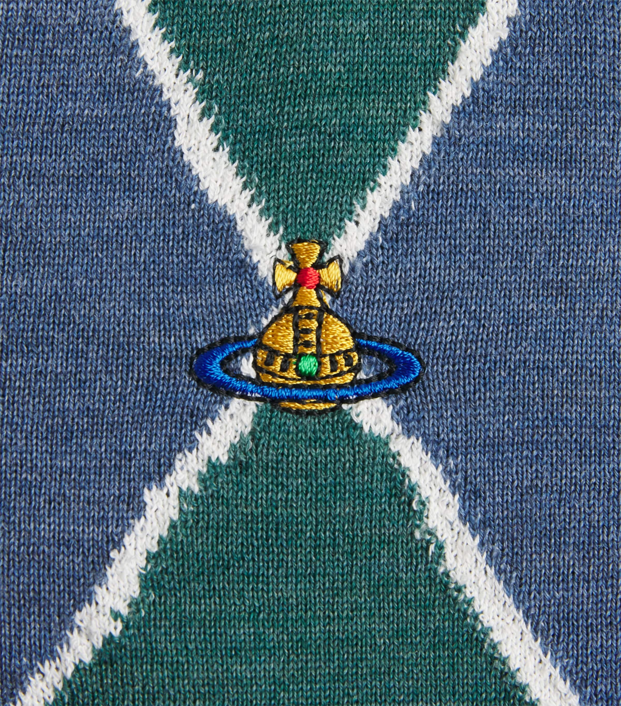 Vivienne Westwood Mens Wool-Cotton Argyle Sweater Vest Multi Image 6