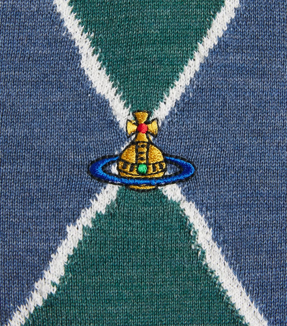 Vivienne Westwood Mens Wool-Cotton Argyle Sweater Vest Multi Image 6