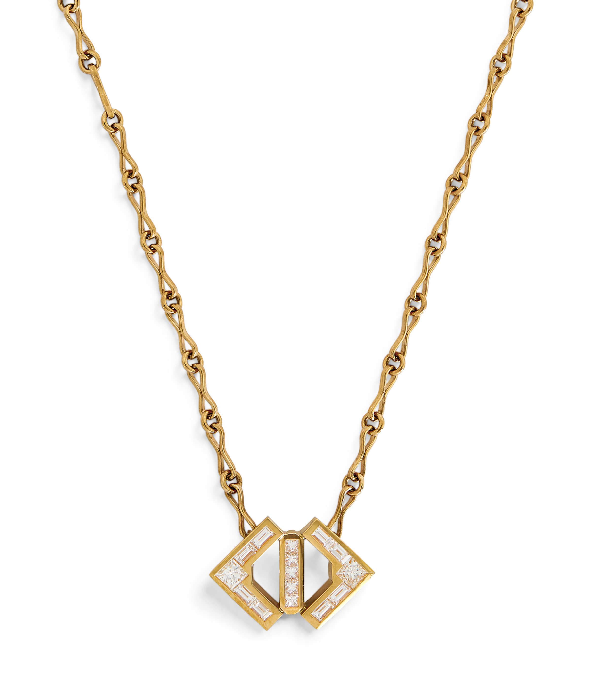 Azlee Yellow Gold And Diamond Glow Necklace