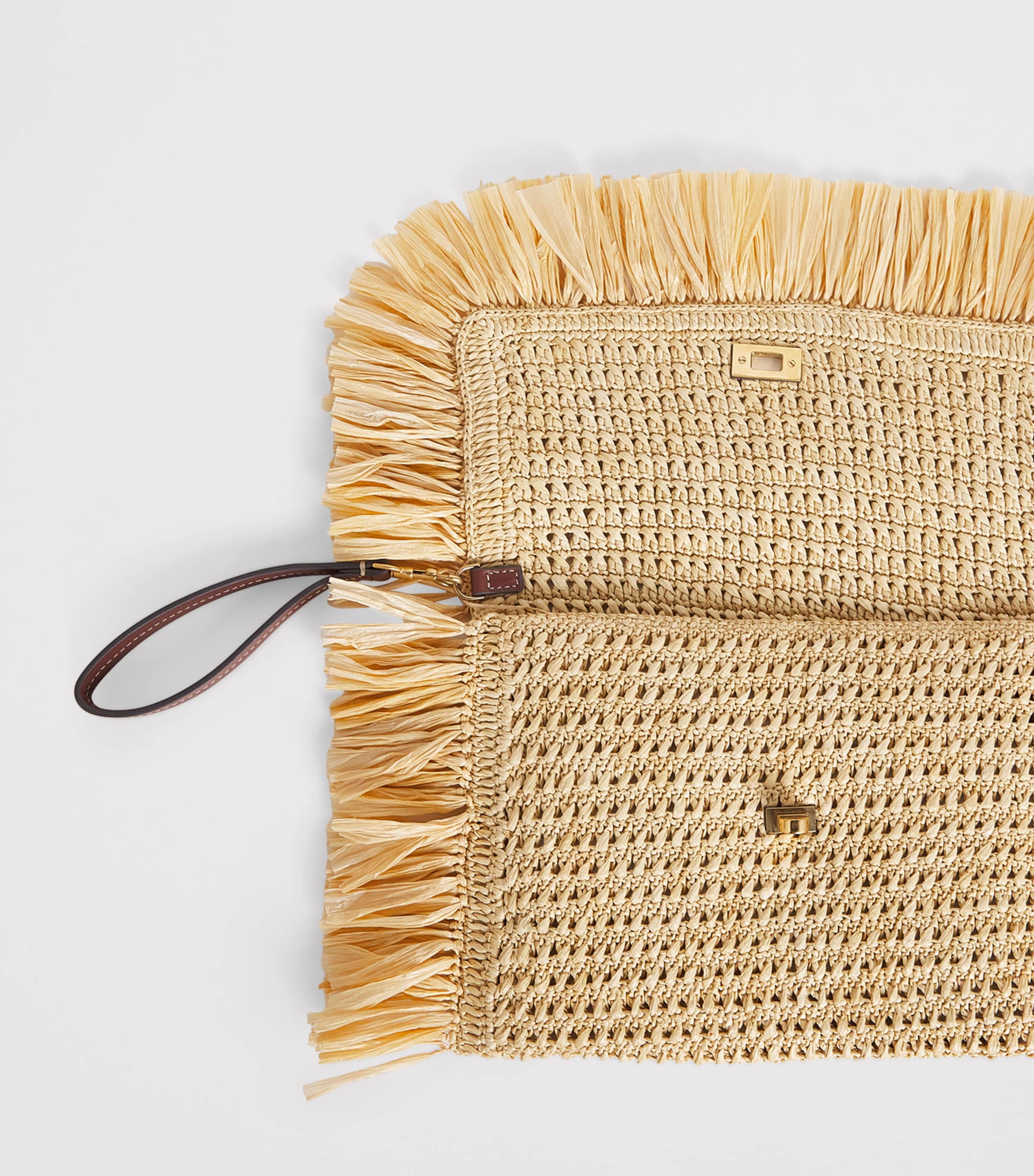 Anya Hindmarch Oversized Raffia Clutch Bag Natural Raffia Image 5