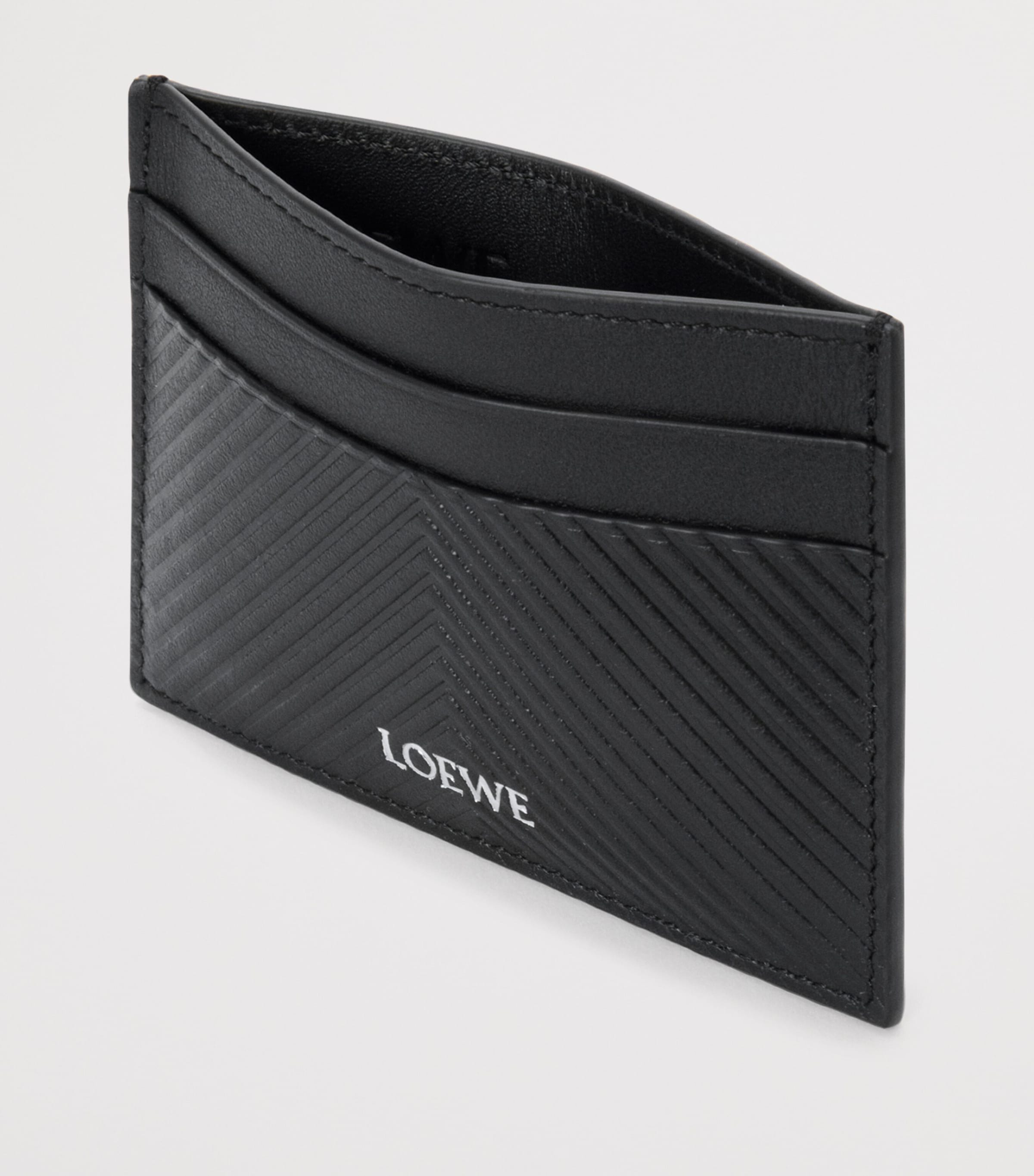 Leather Chevron Card Holder BLACK Image 3