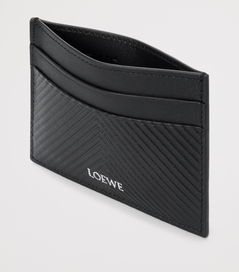 Leather Chevron Card Holder BLACK Image 3