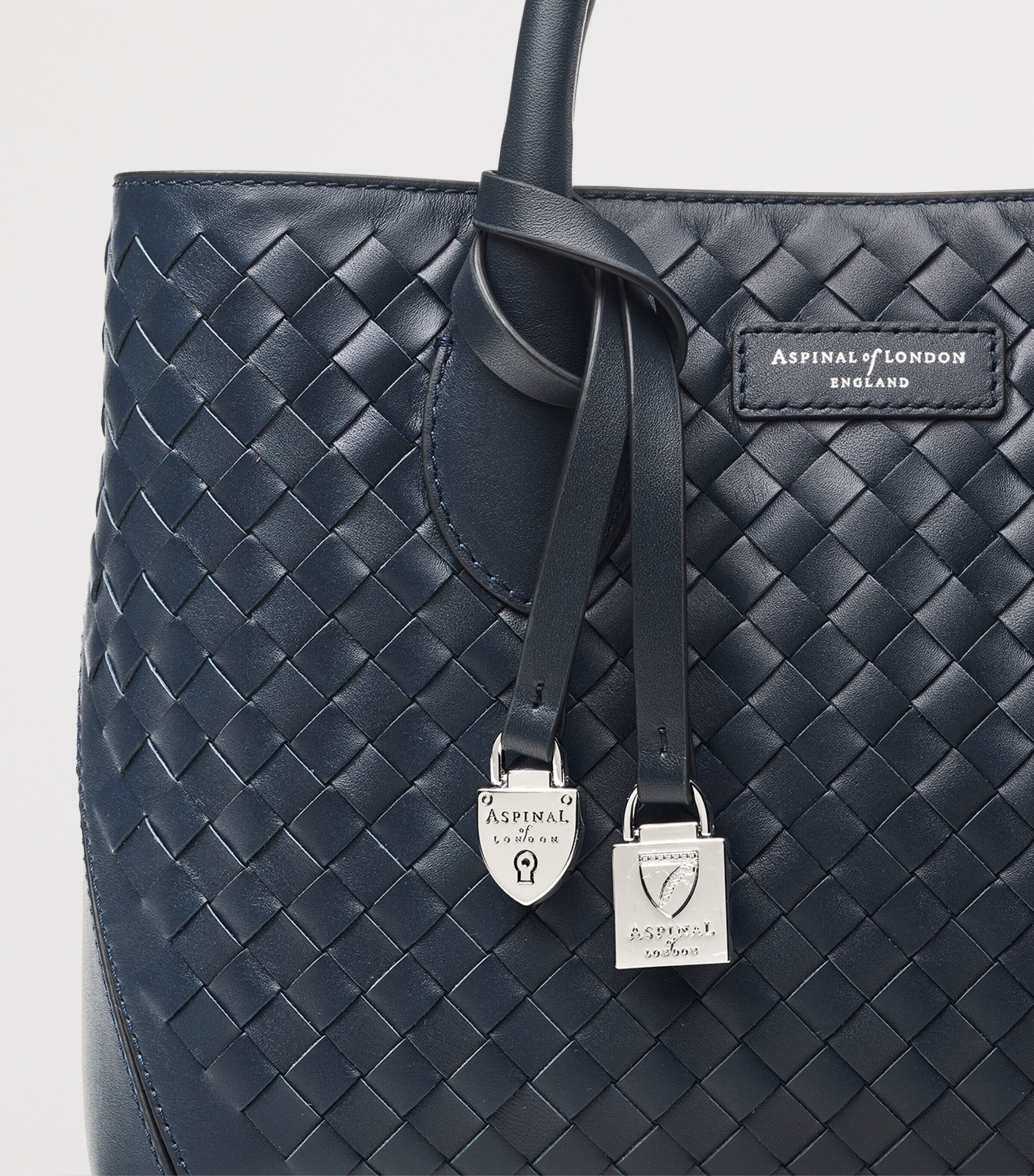 Aspinal Of London Midi Leather London Tote Bag French Navy Image 5