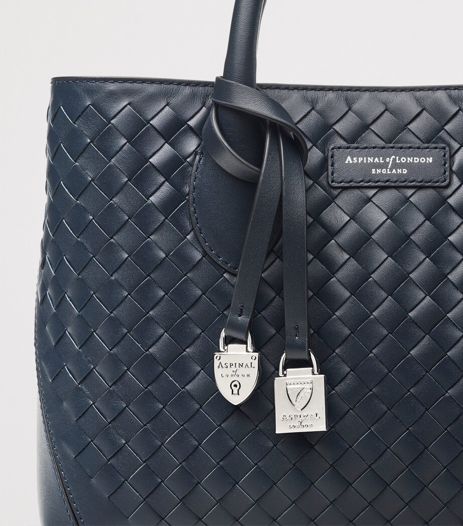 Aspinal Of London Midi Leather London Tote Bag French Navy Image 5