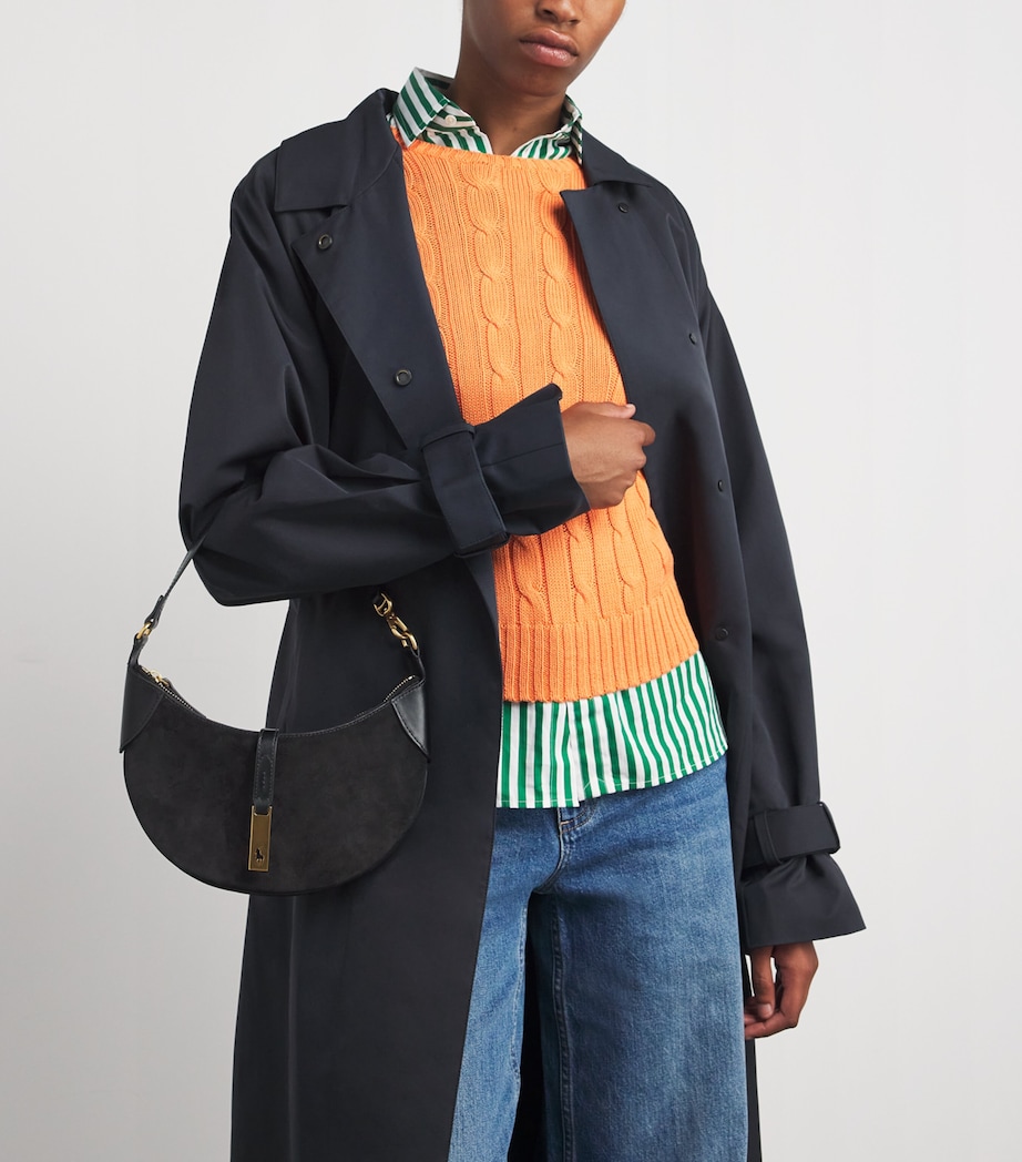 Small Suede ID Shoulder Bag BLACK/G L Image 2