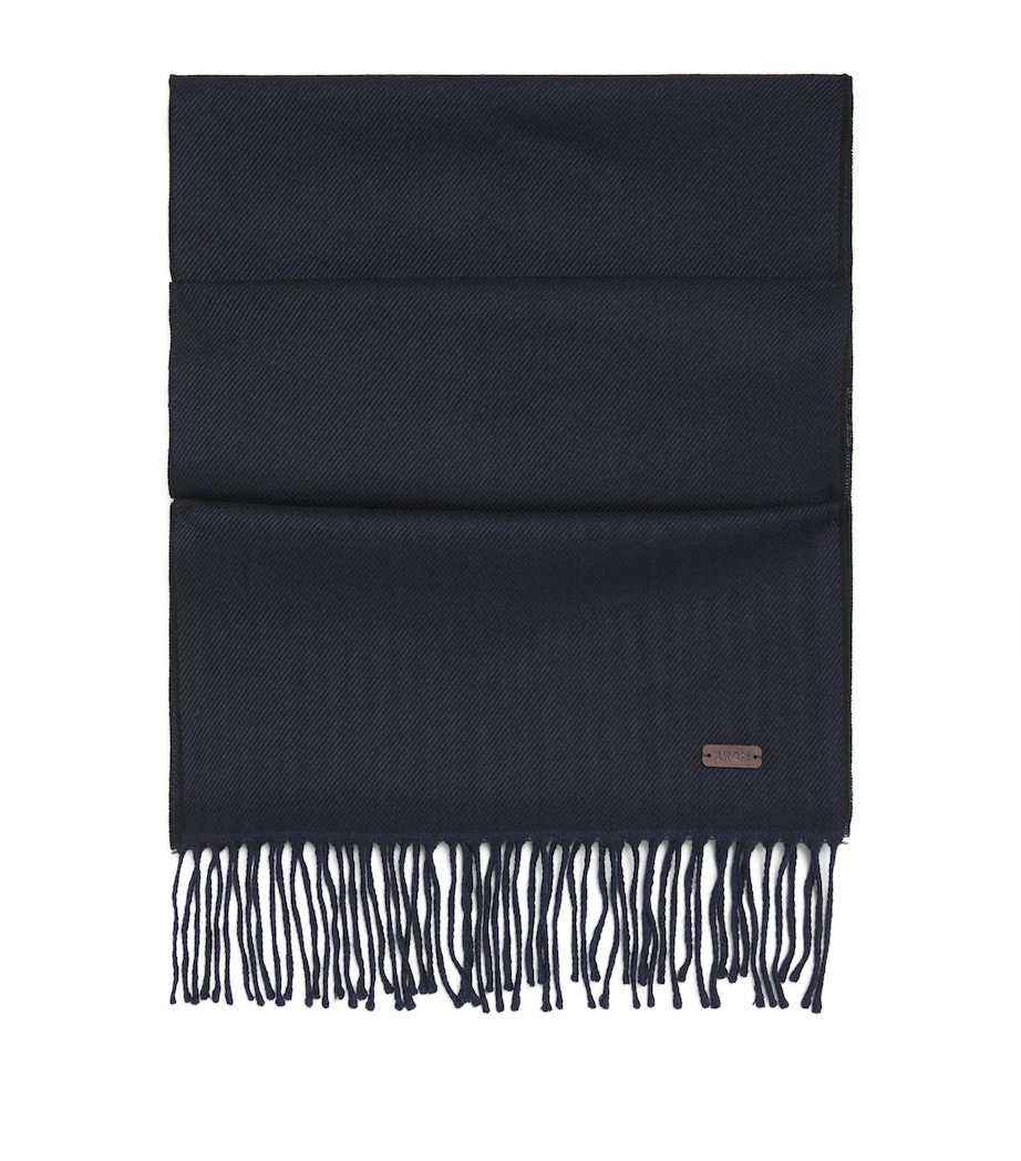 Eton Merino Wool Scarf Navy Blue Image 1
